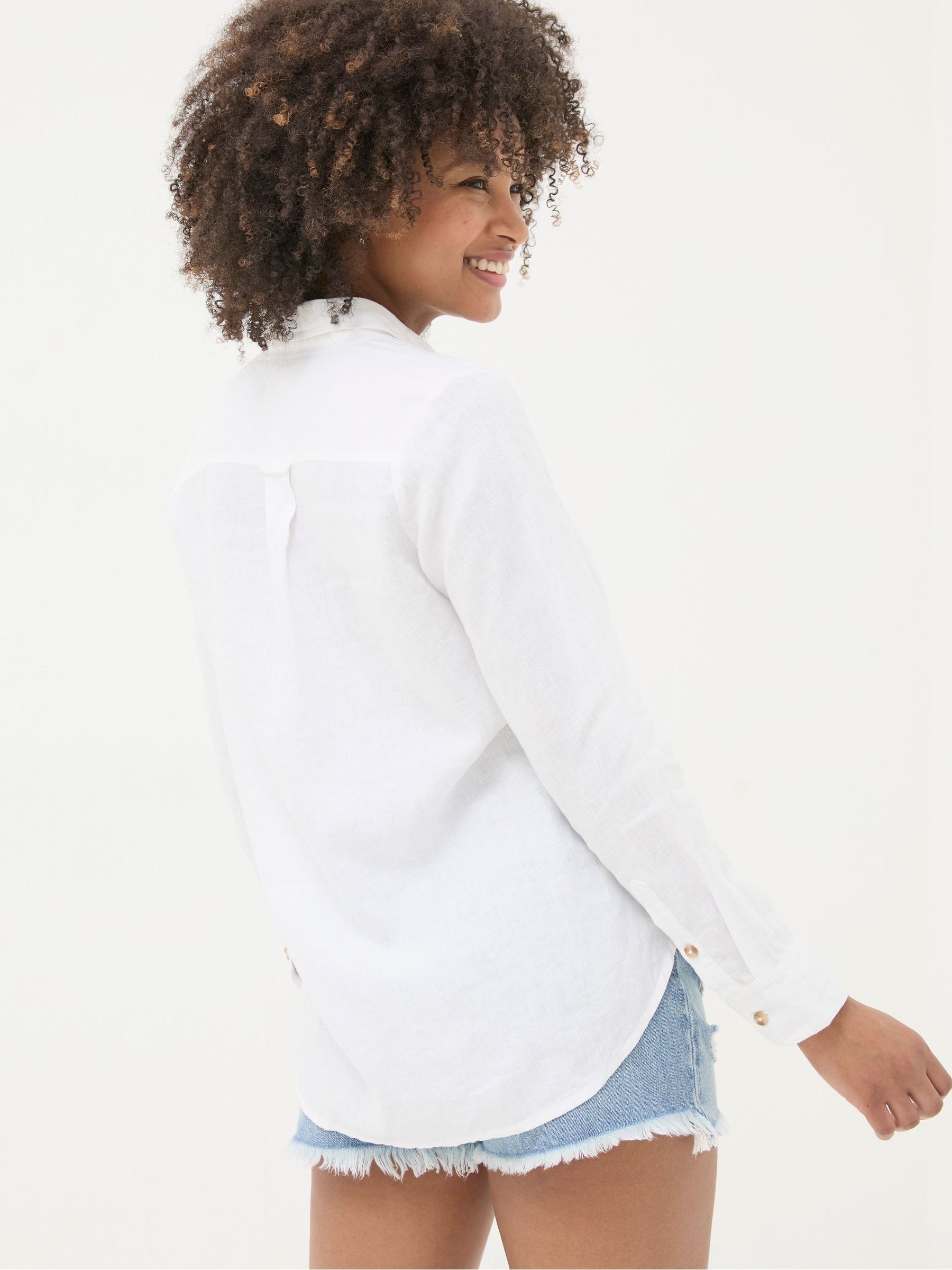 Olivia White Linen Shirt - Image 8 of 11