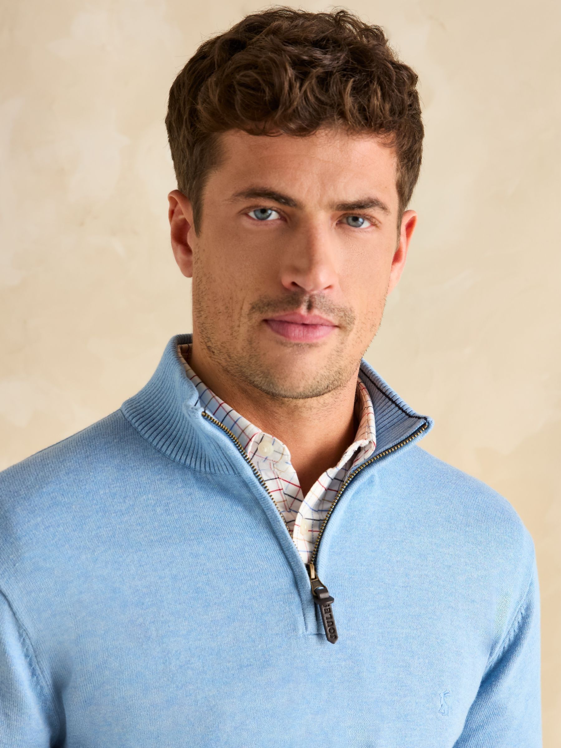 Hillside Light Blue Quarter Zip Knitted Jumper - Image 6 of 6
