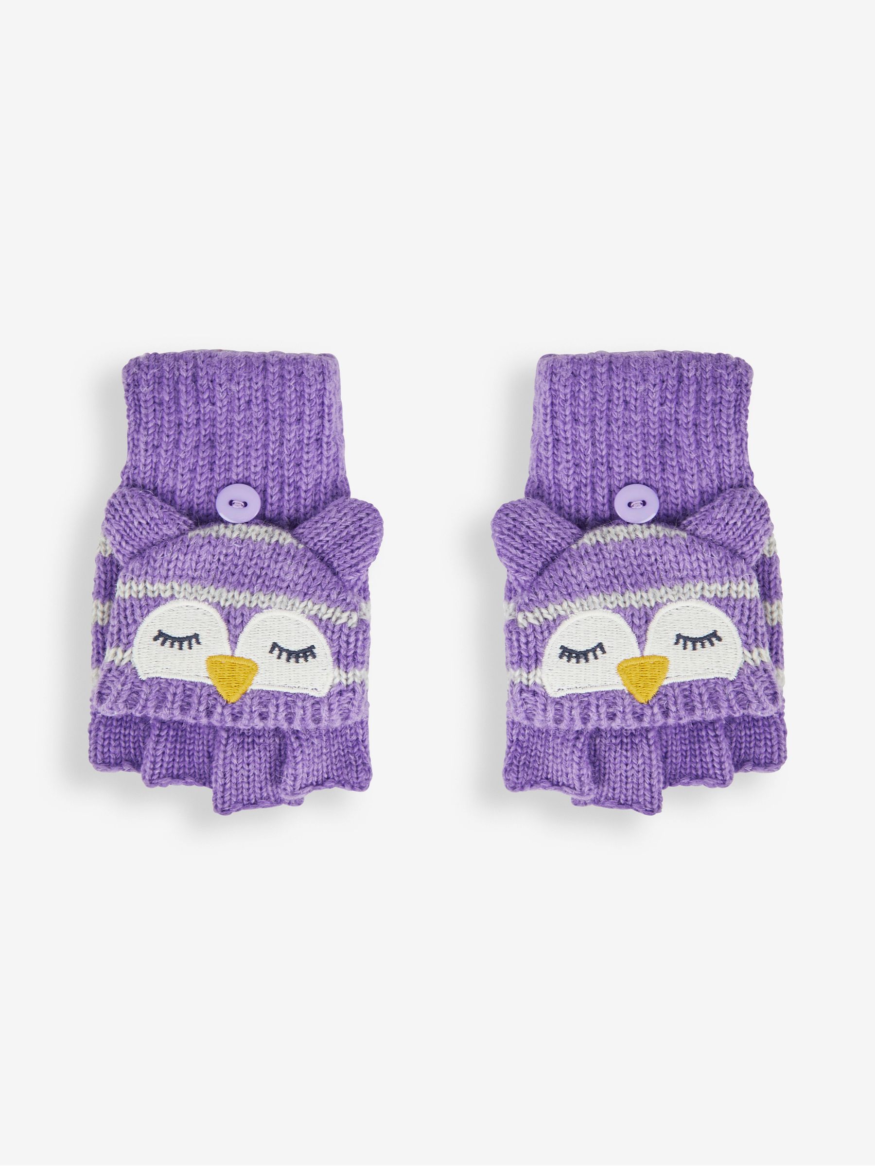 Lilac Owl Striped Gloves - Image 1 of 3