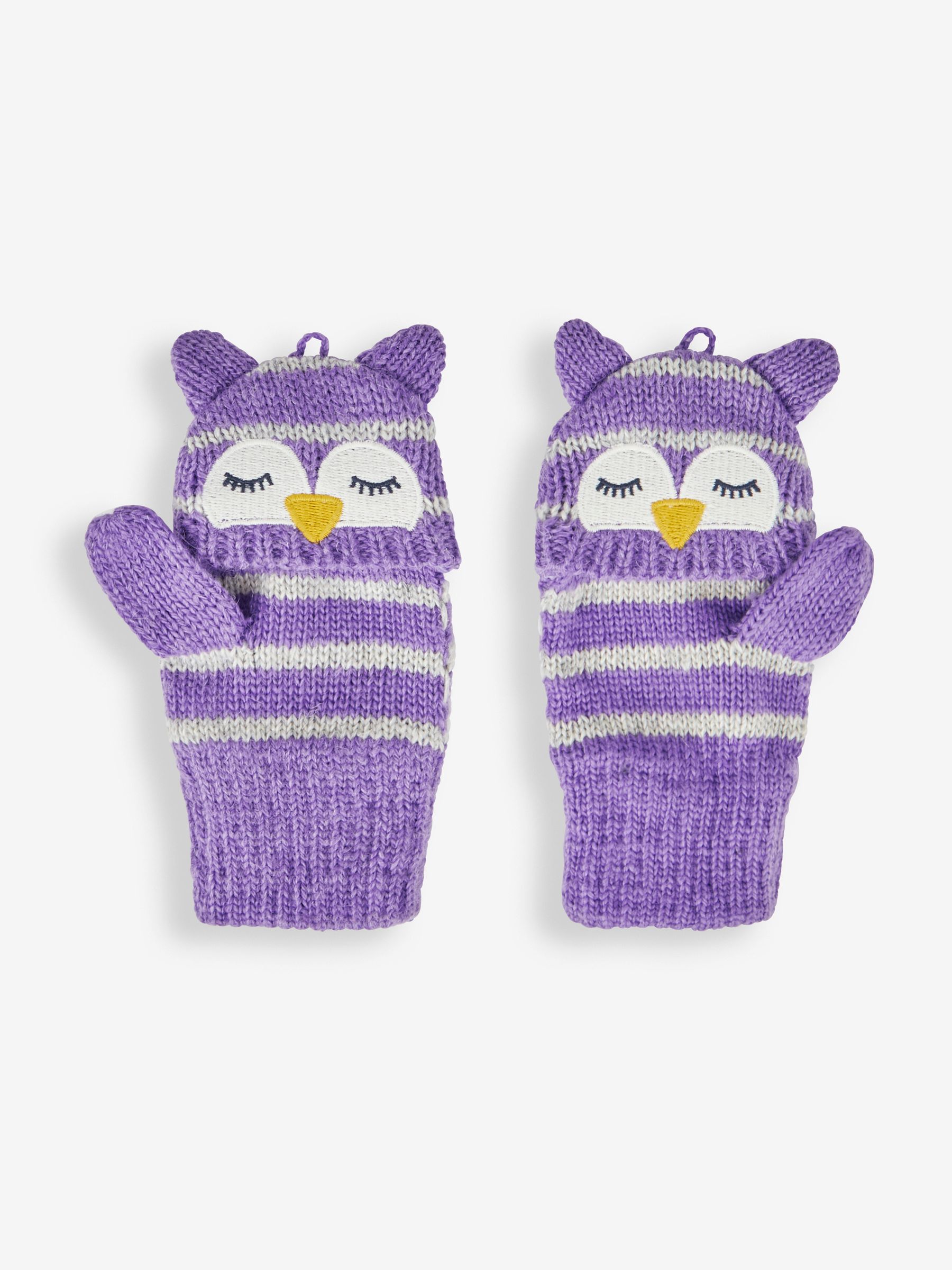 Lilac Owl Striped Gloves - Image 3 of 3