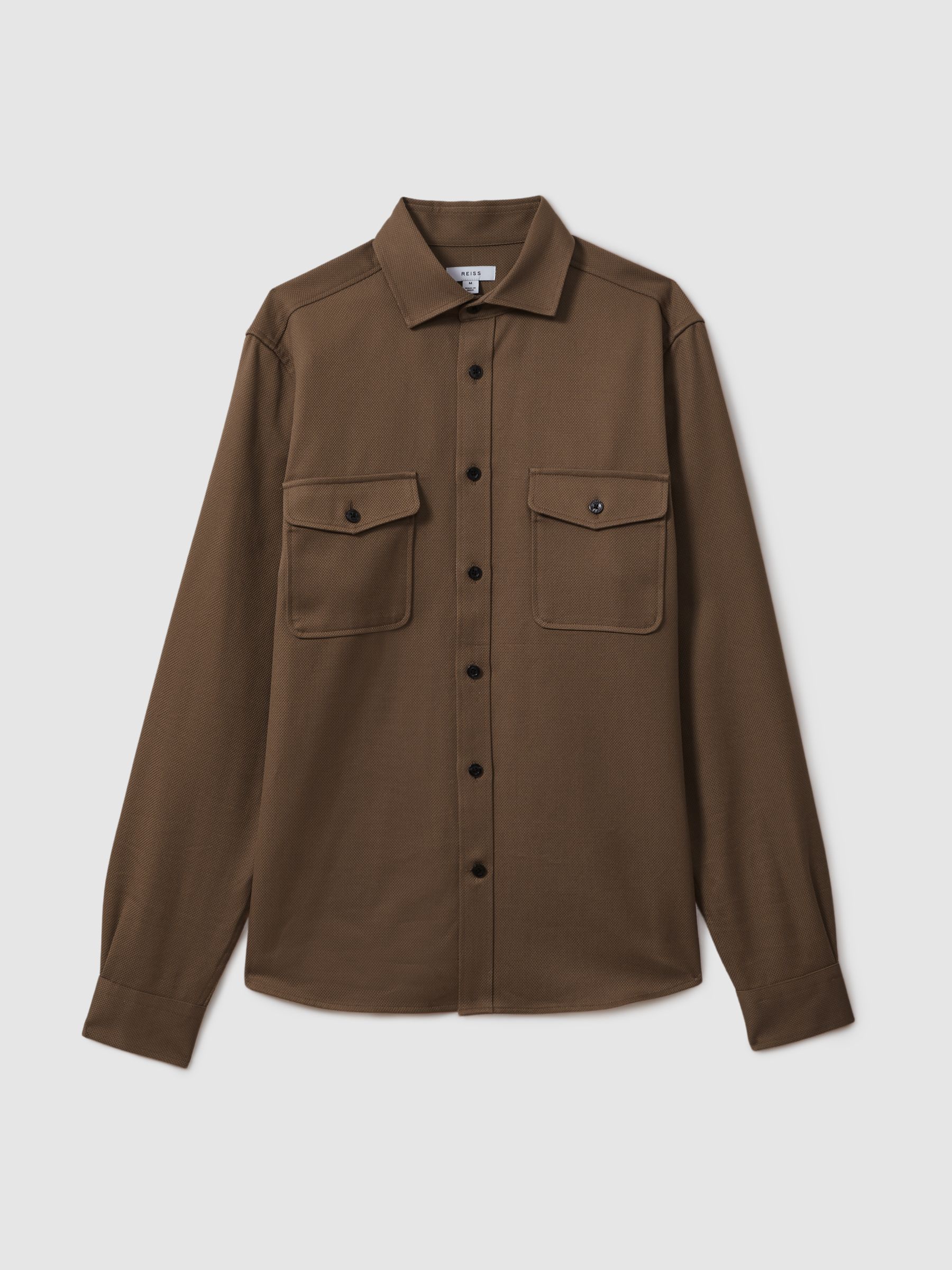 Cotton Canvas Overshirt in Tobacco Brown - Image 2 of 5