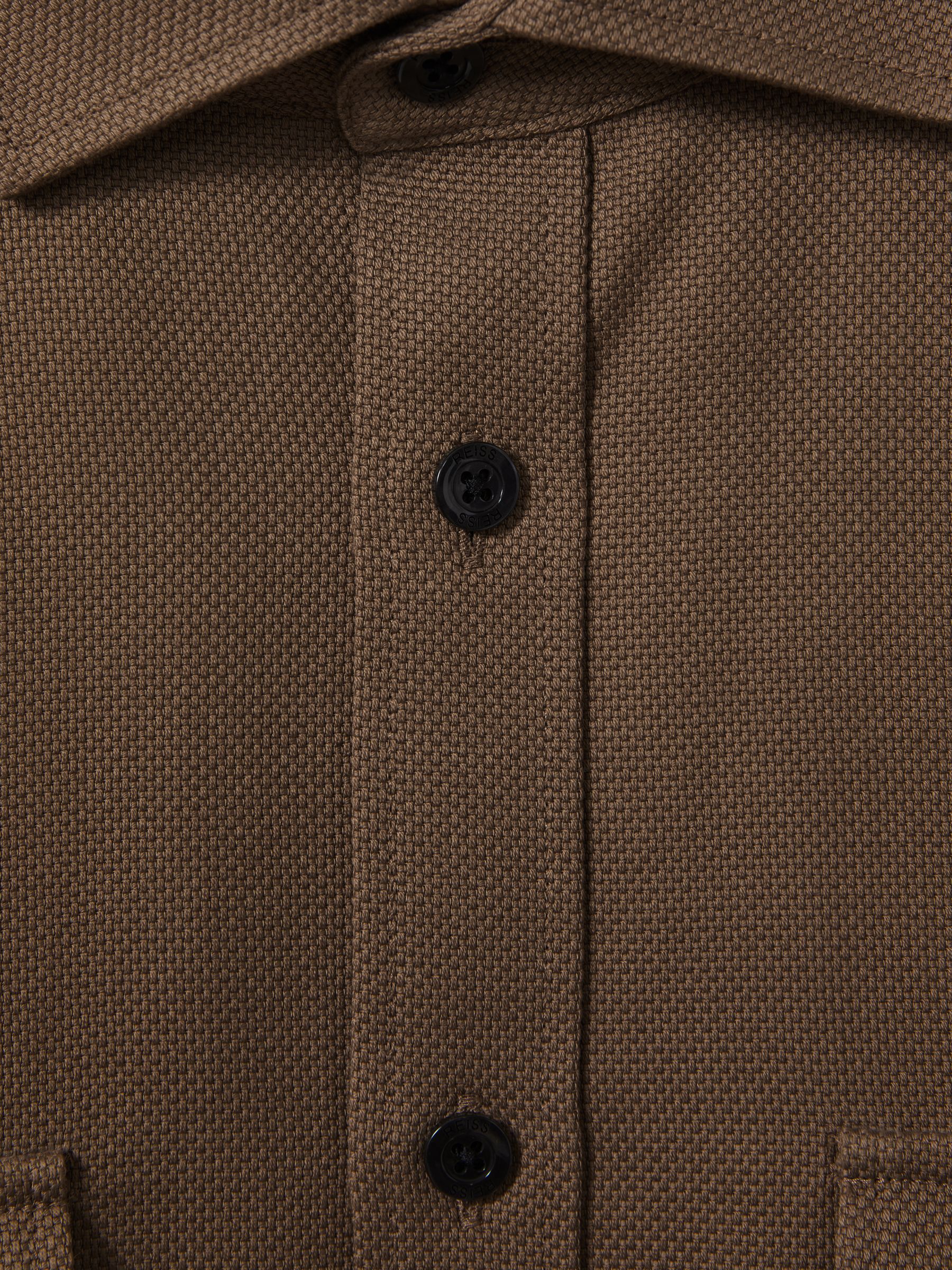 Cotton Canvas Overshirt in Tobacco Brown - Image 5 of 5
