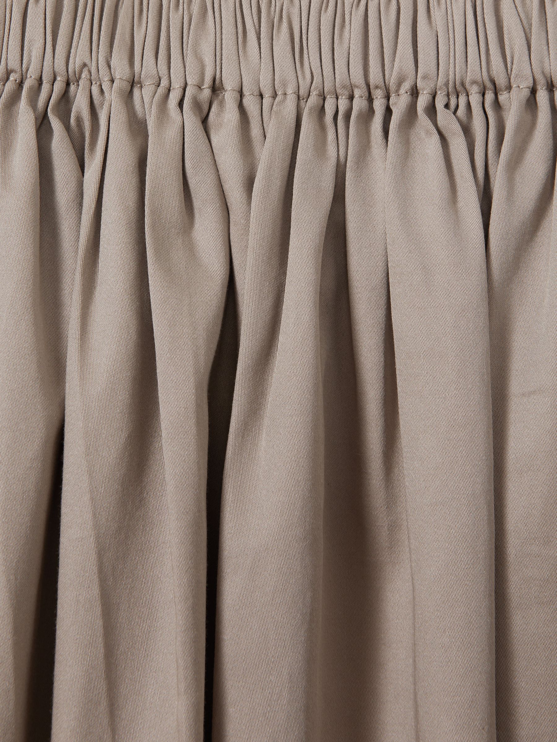 Cotton Ruched Puff Sleeve Mini Dress in Mocha - Image 5 of 5