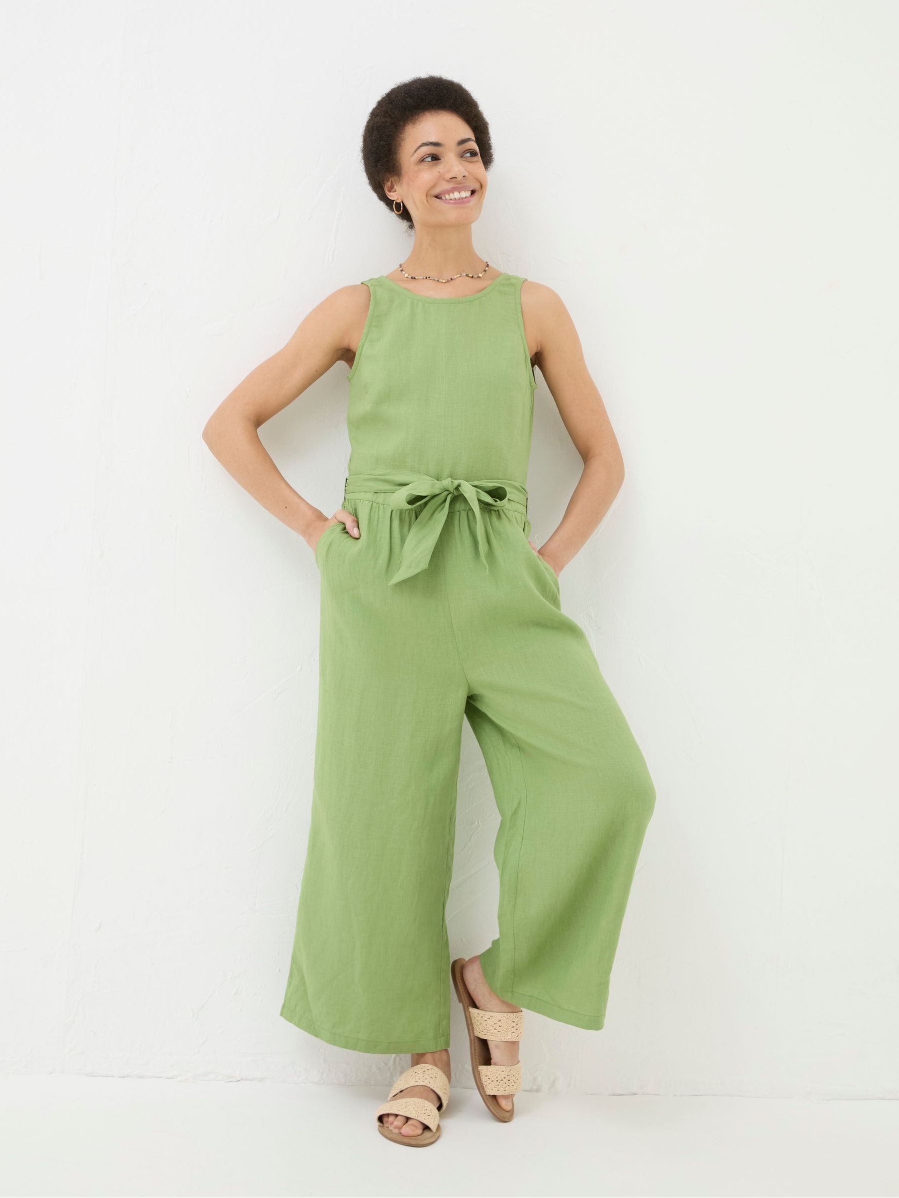 Liz Green Linen Jumpsuit - Image 2 of 7