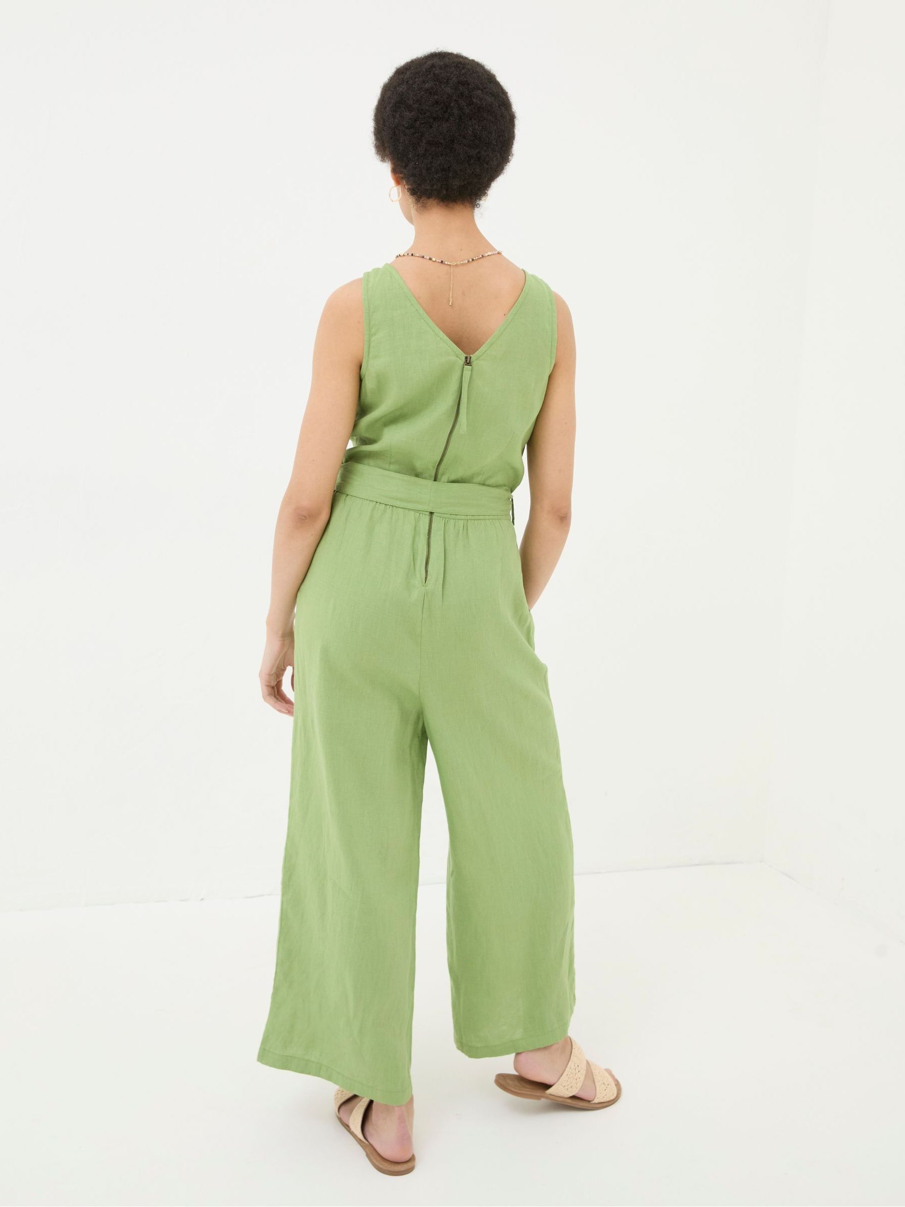 Liz Green Linen Jumpsuit - Image 3 of 7