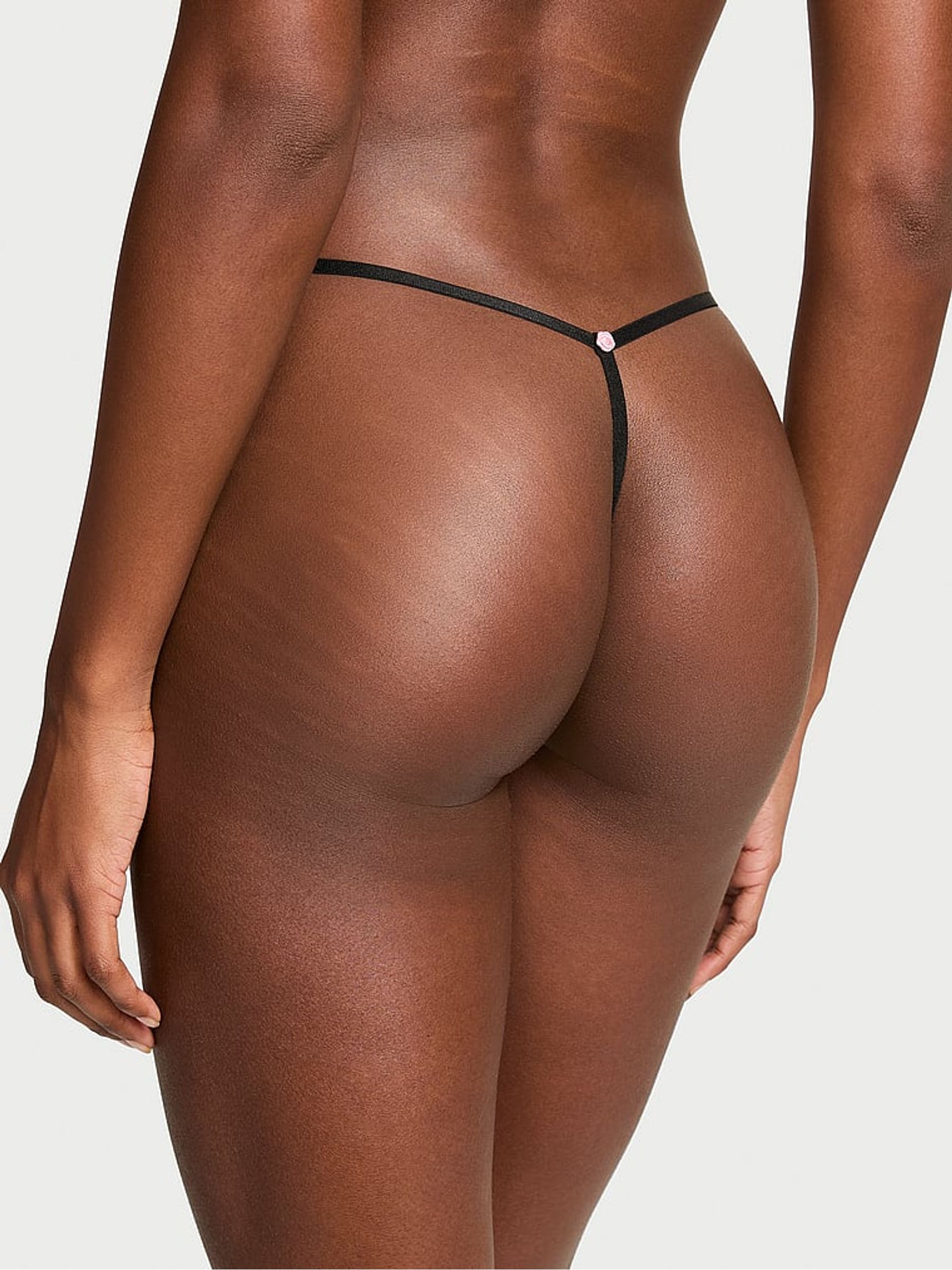Black G String Lace Knickers - Image 2 of 3