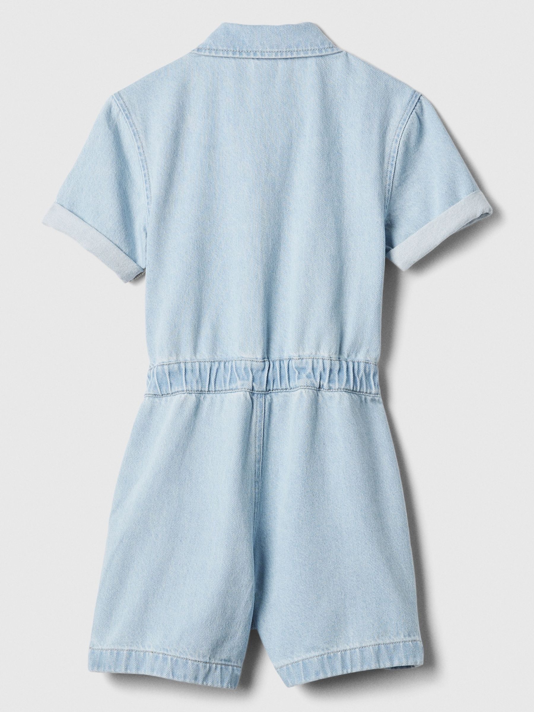Blue Denim Button Up Playsuit (4-13yrs) - Image 2 of 3