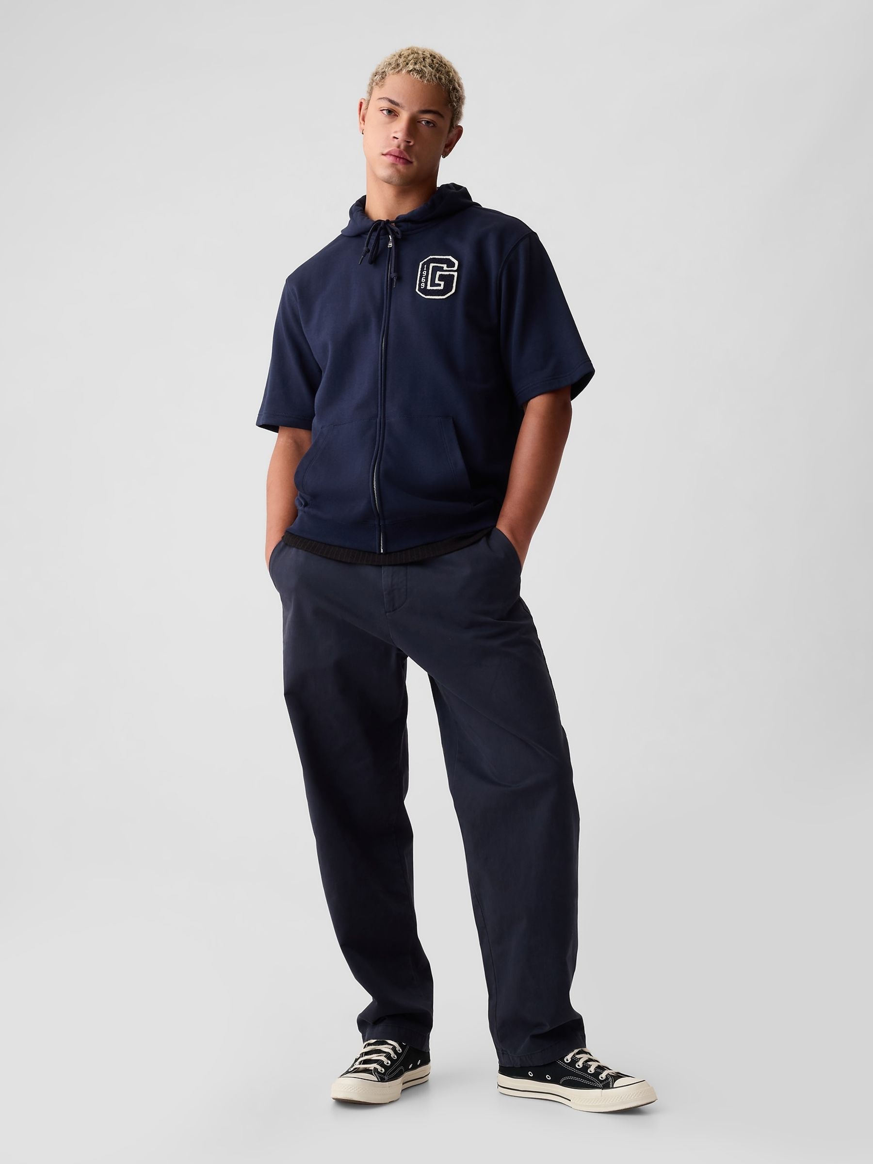 Blue Logo Zip Up Short Sleeve Hoodie - Image 3 of 5
