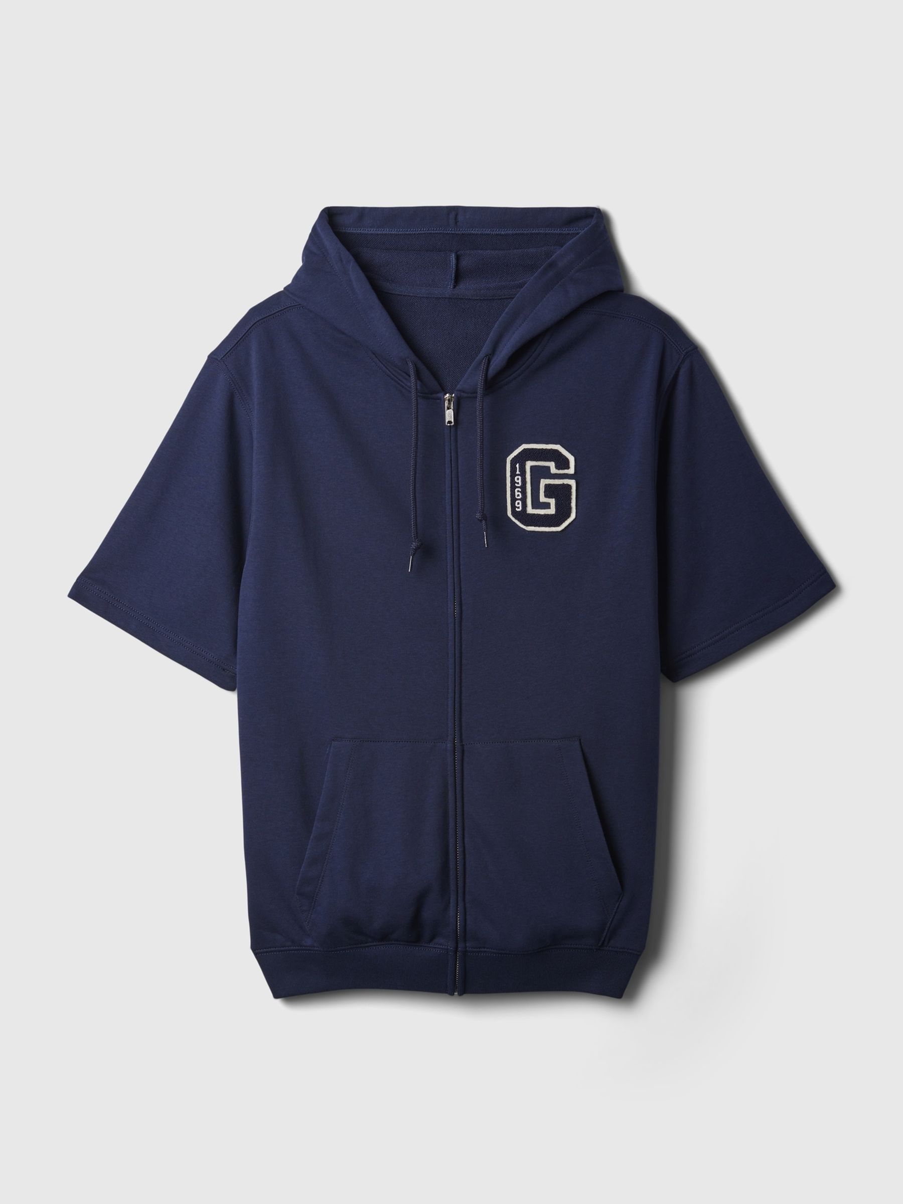 Blue Logo Zip Up Short Sleeve Hoodie - Image 5 of 5