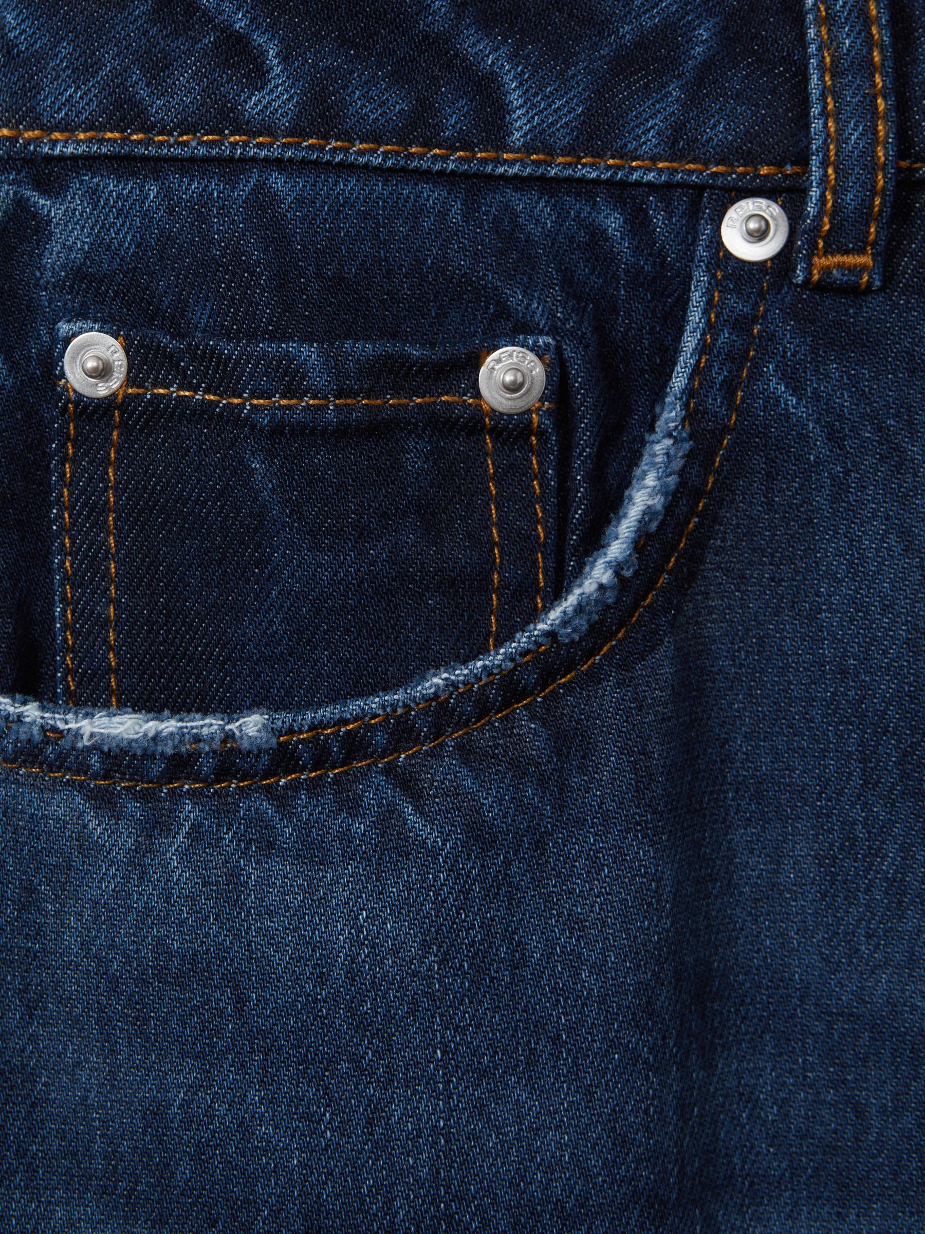 Lightweight Viscose Blend Relaxed Jeans in Dark Blue - Image 5 of 5