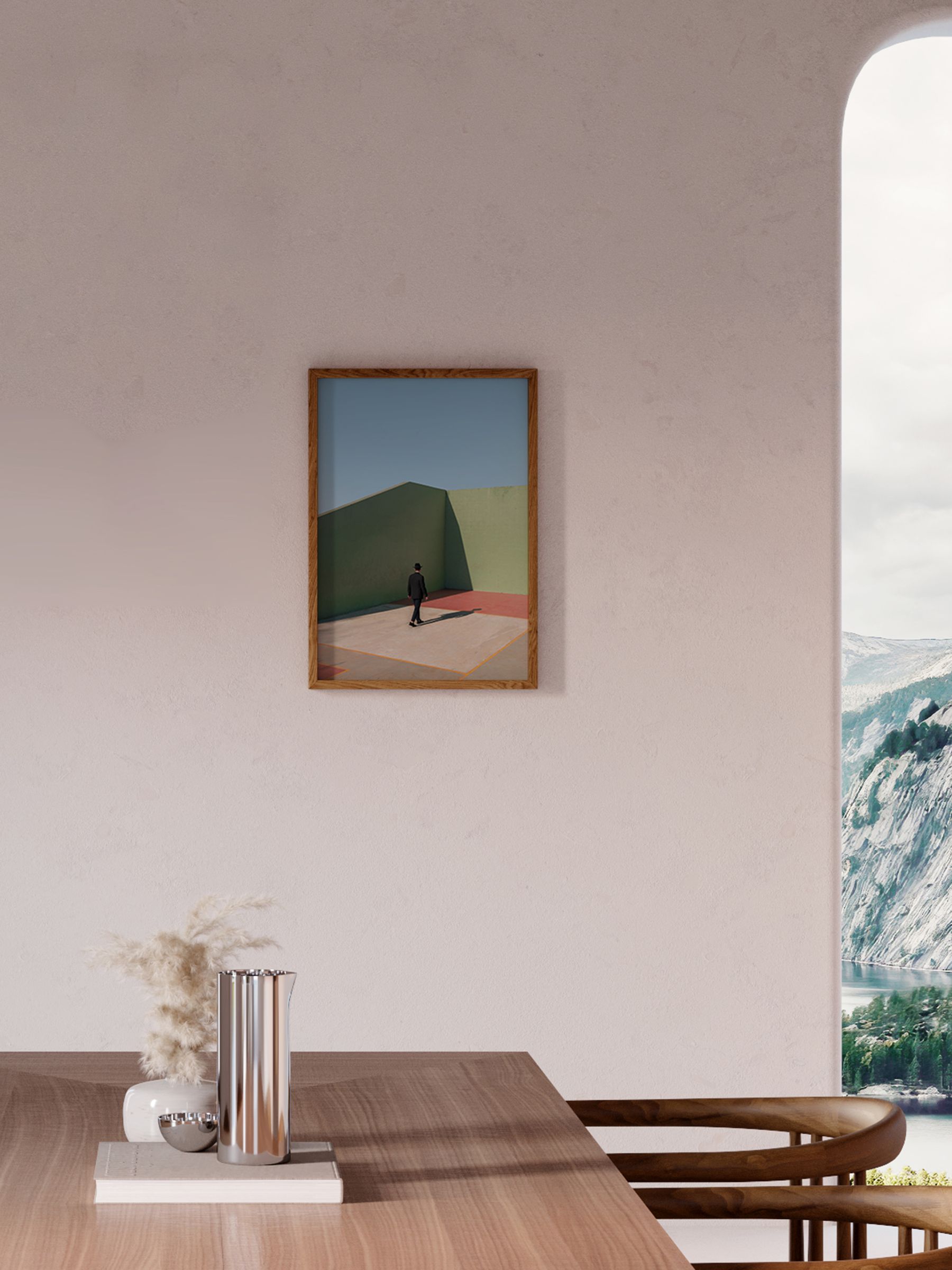 Paper Collective Green Simplicity of the Moment Framed Wall Art Print in Natural Oak Frame - Image 1 of 4