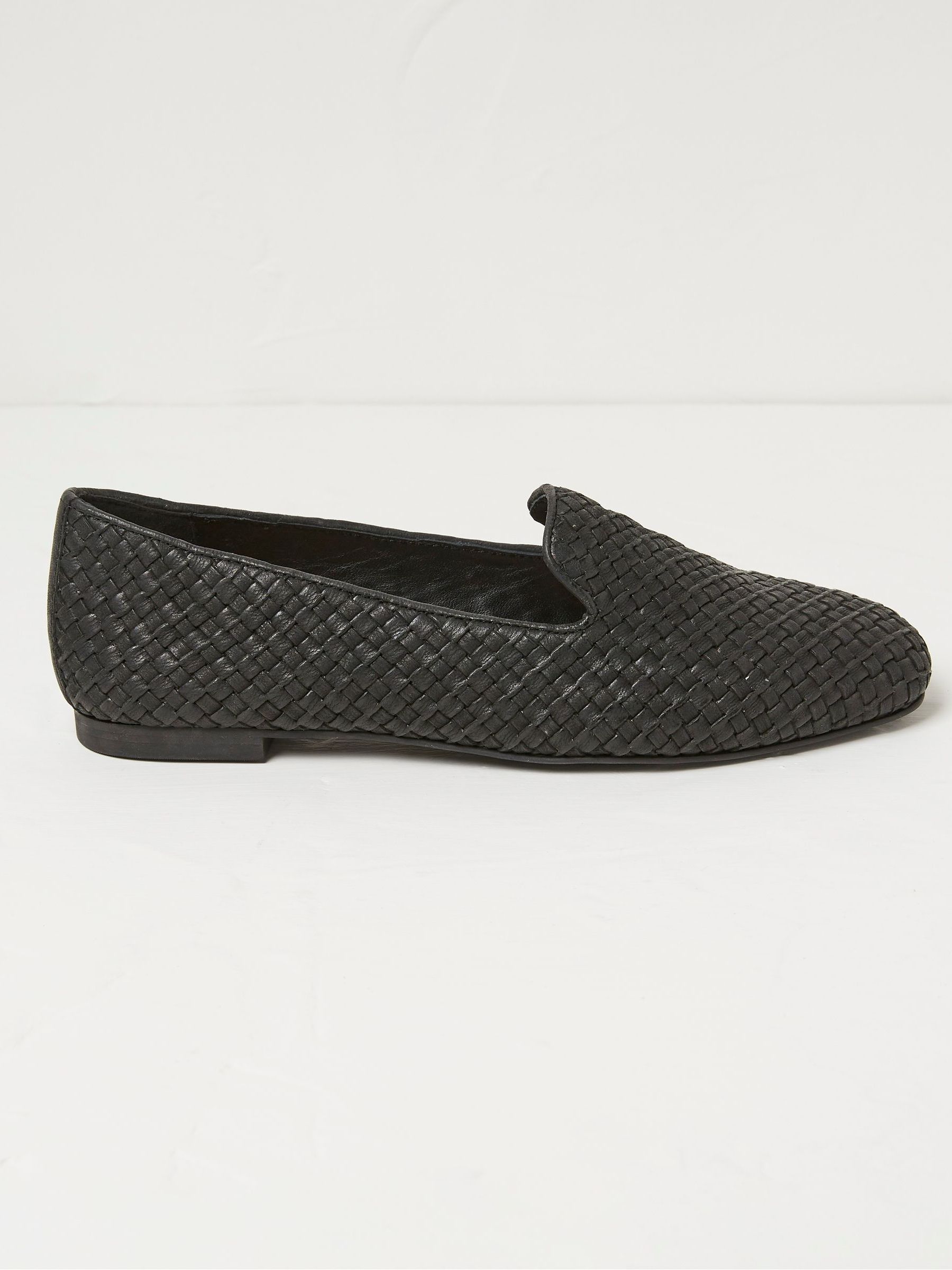 Aila Black Woven Ballerinas Shoes - Image 1 of 3