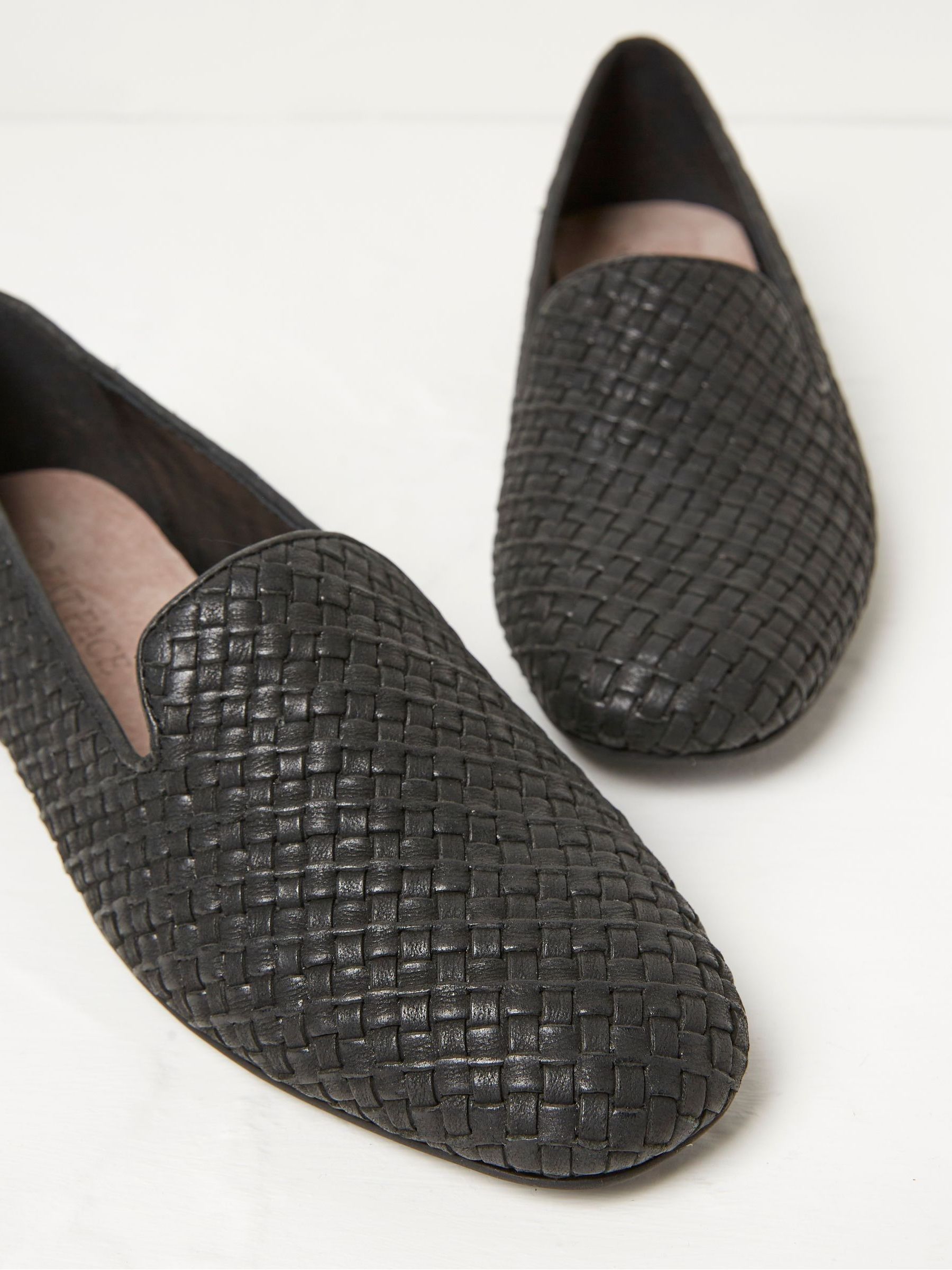 Aila Black Woven Ballerinas Shoes - Image 3 of 3
