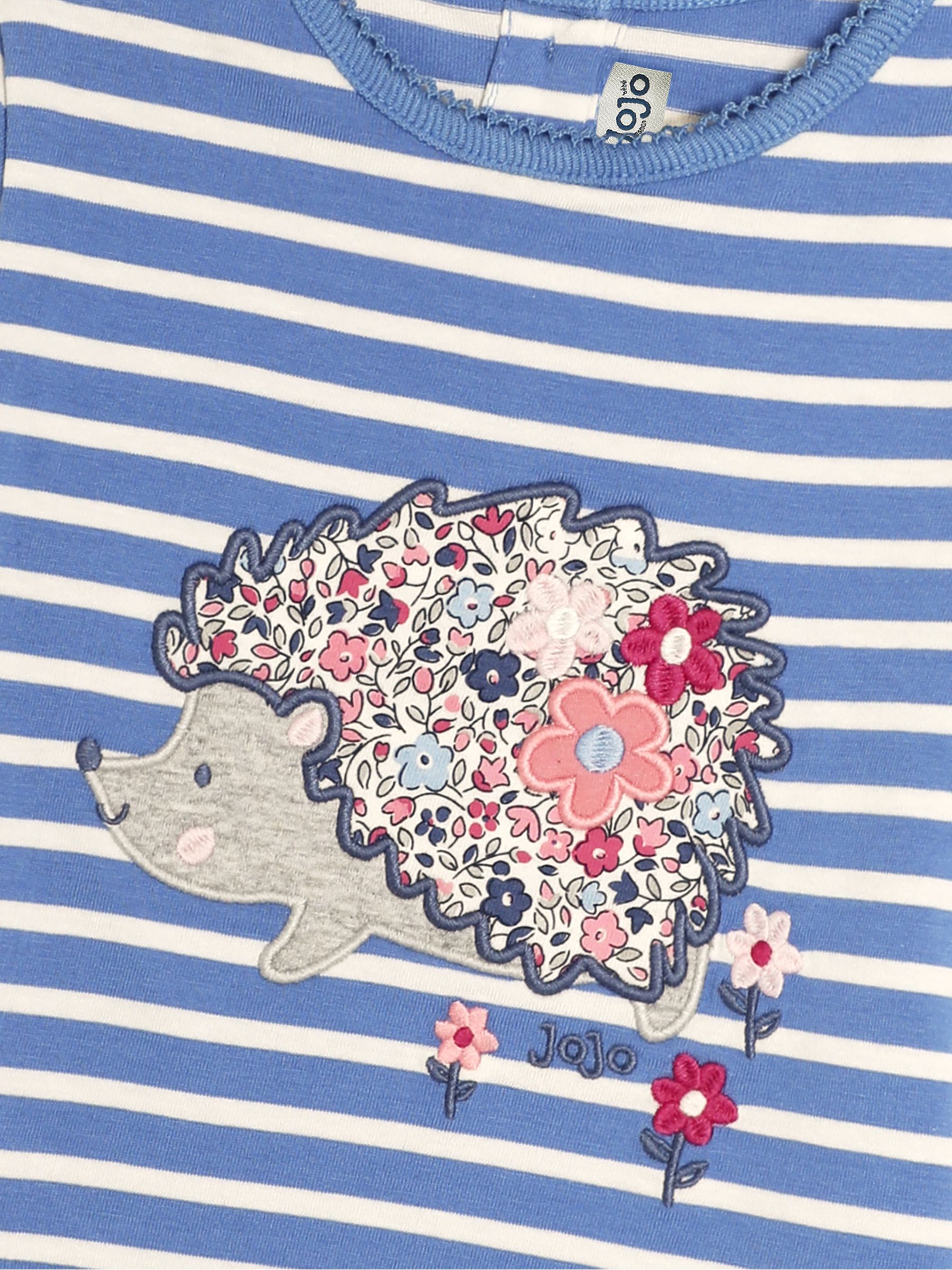 Blue Hedgehog Long Sleeve Stripe Appliqué Top - Image 3 of 3