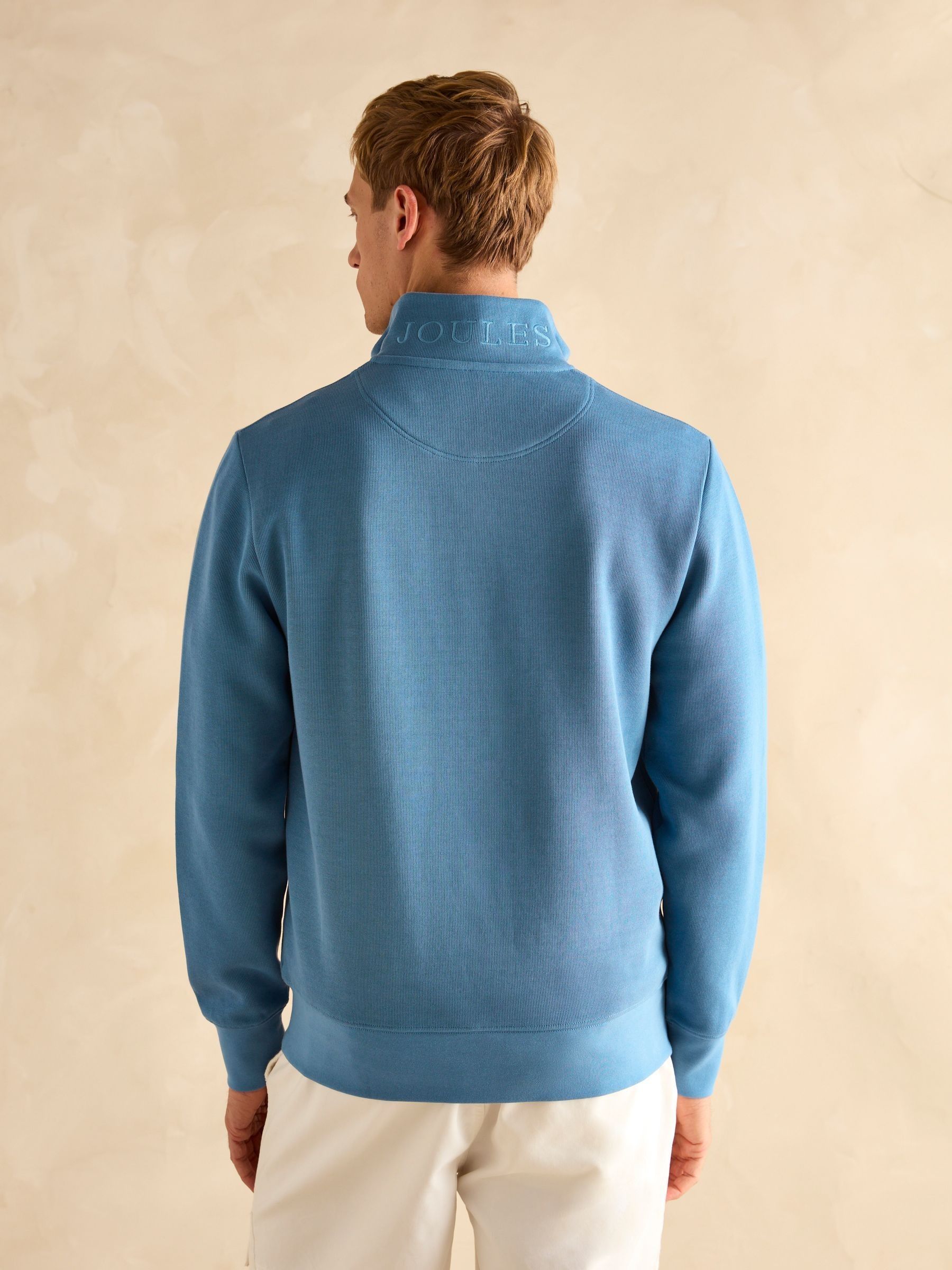 Alistair Light Blue Quarter Zip Cotton Sweatshirt - Image 2 of 7