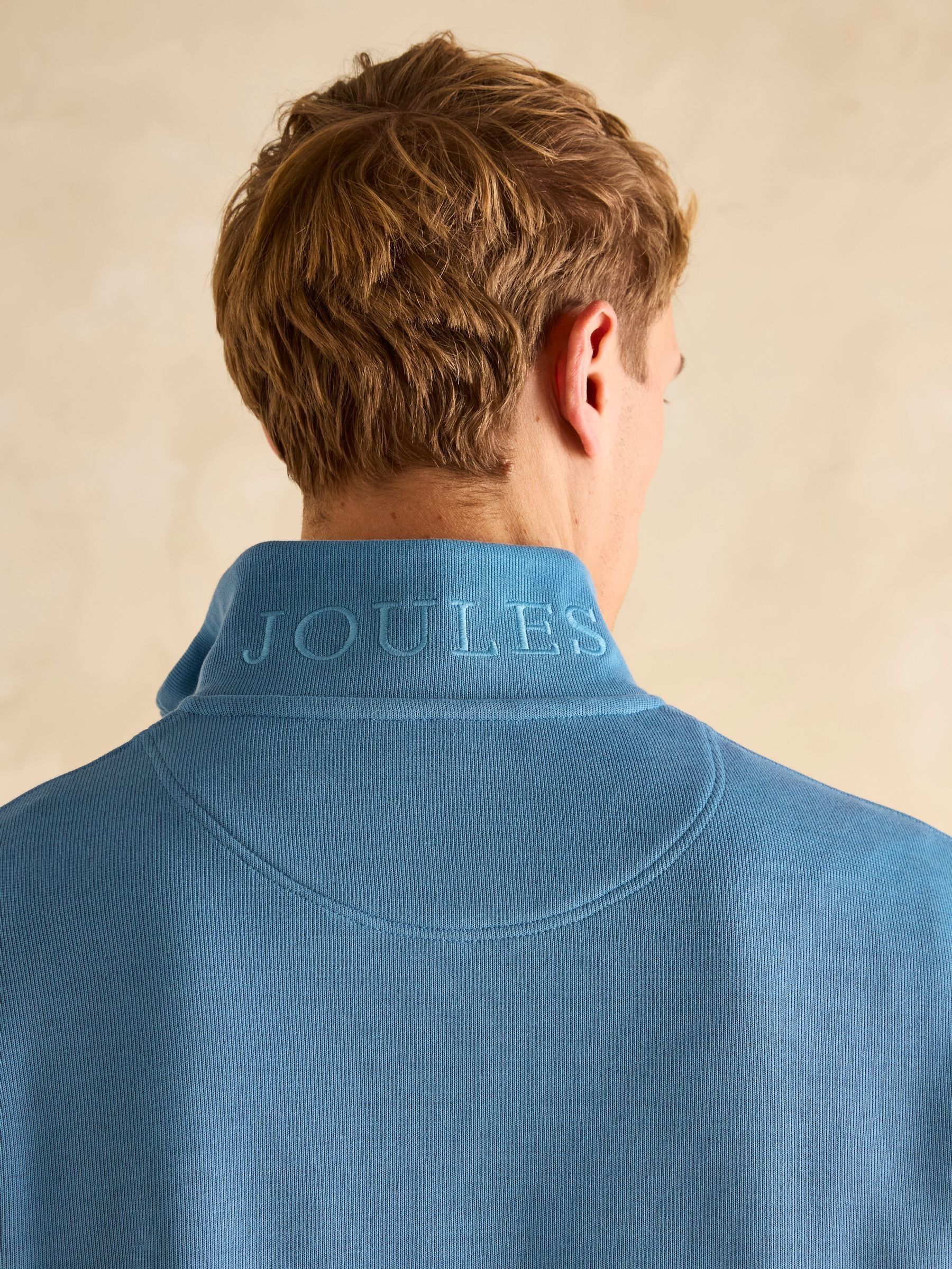 Alistair Light Blue Quarter Zip Cotton Sweatshirt - Image 6 of 7