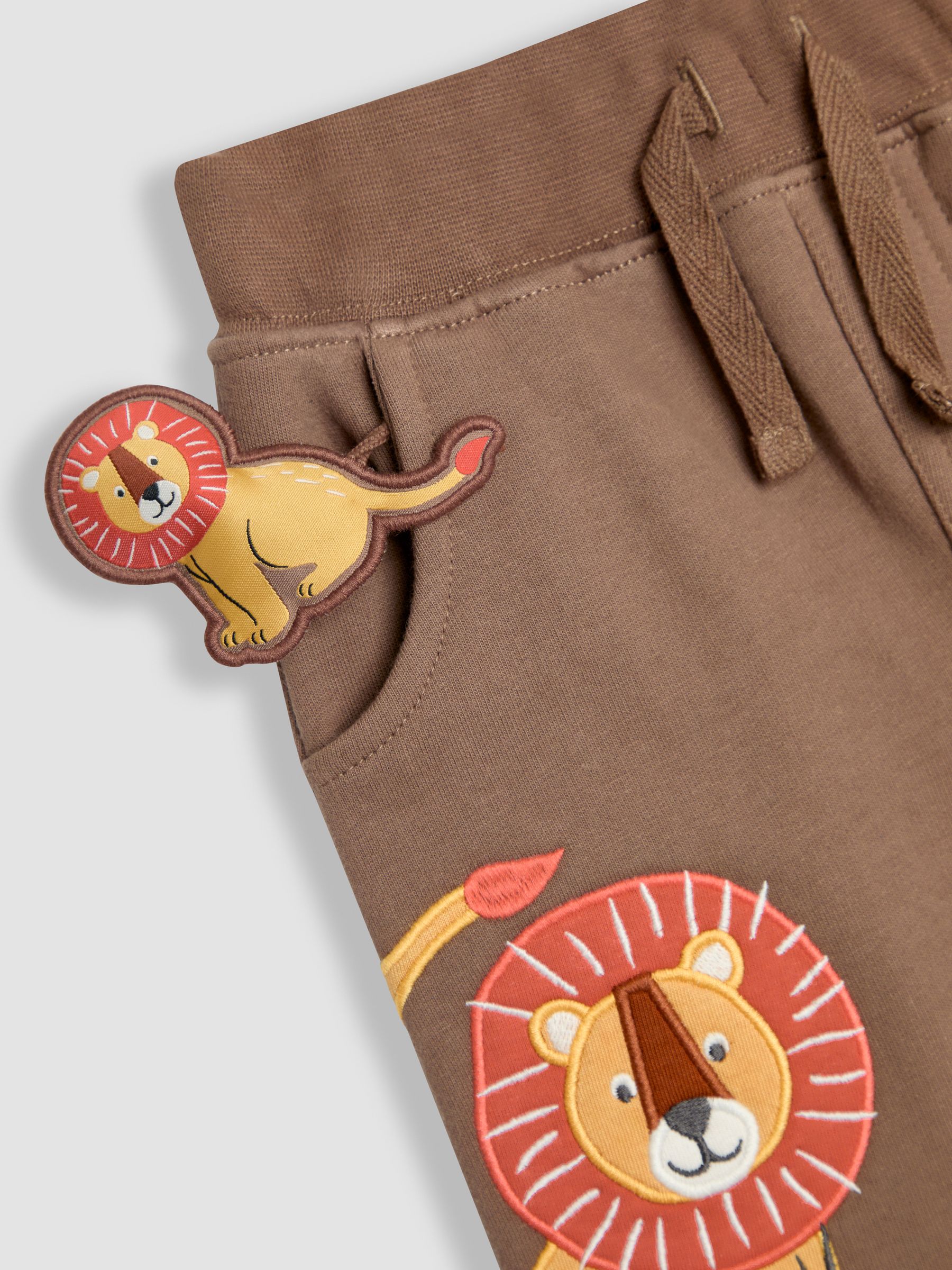 Mocha Safari Animal Appliqué Pet in Pocket Joggers - Image 3 of 3