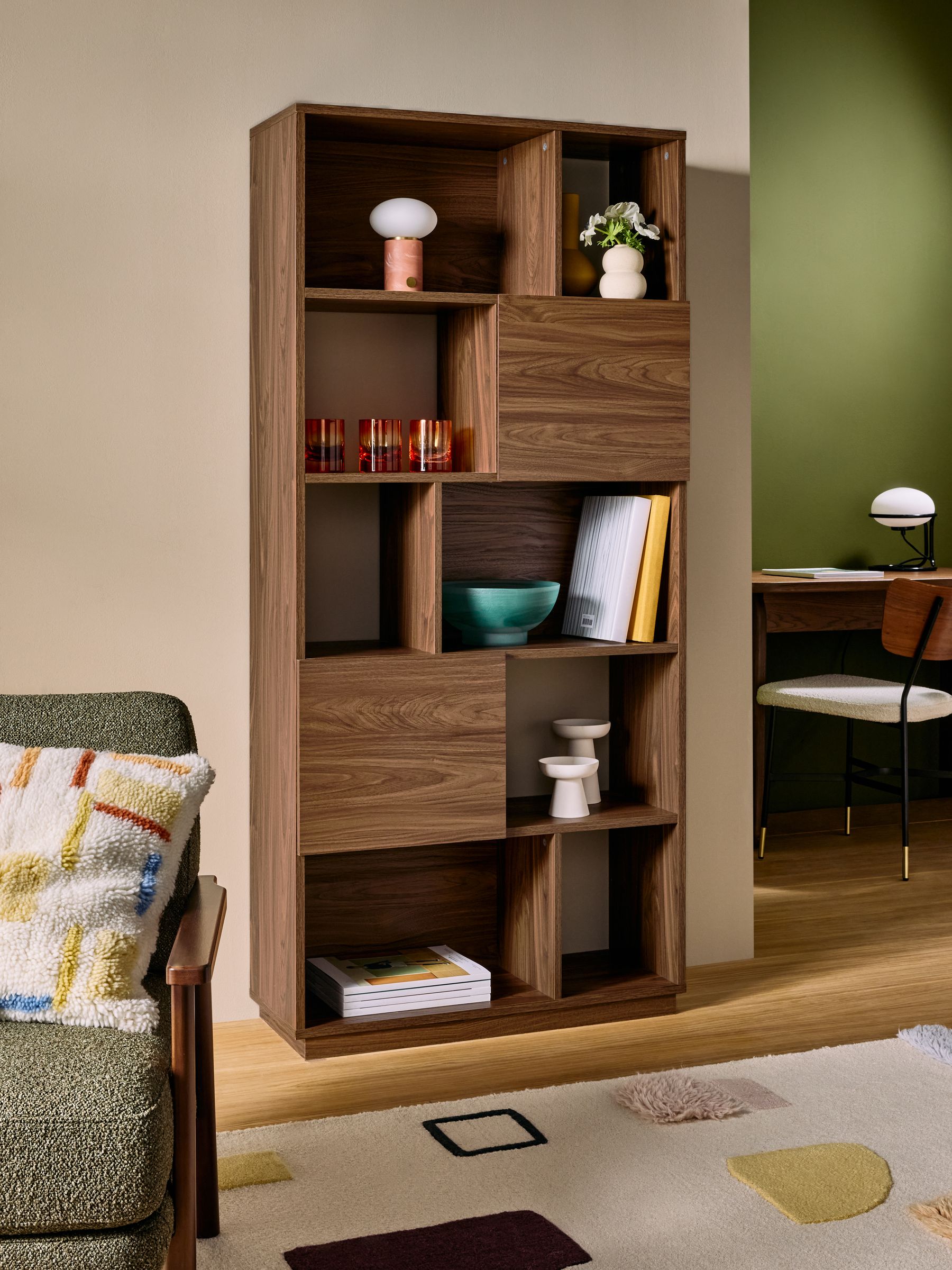 Blaze Narrow Shelving Unit in Dark Brown - Image 2 of 6