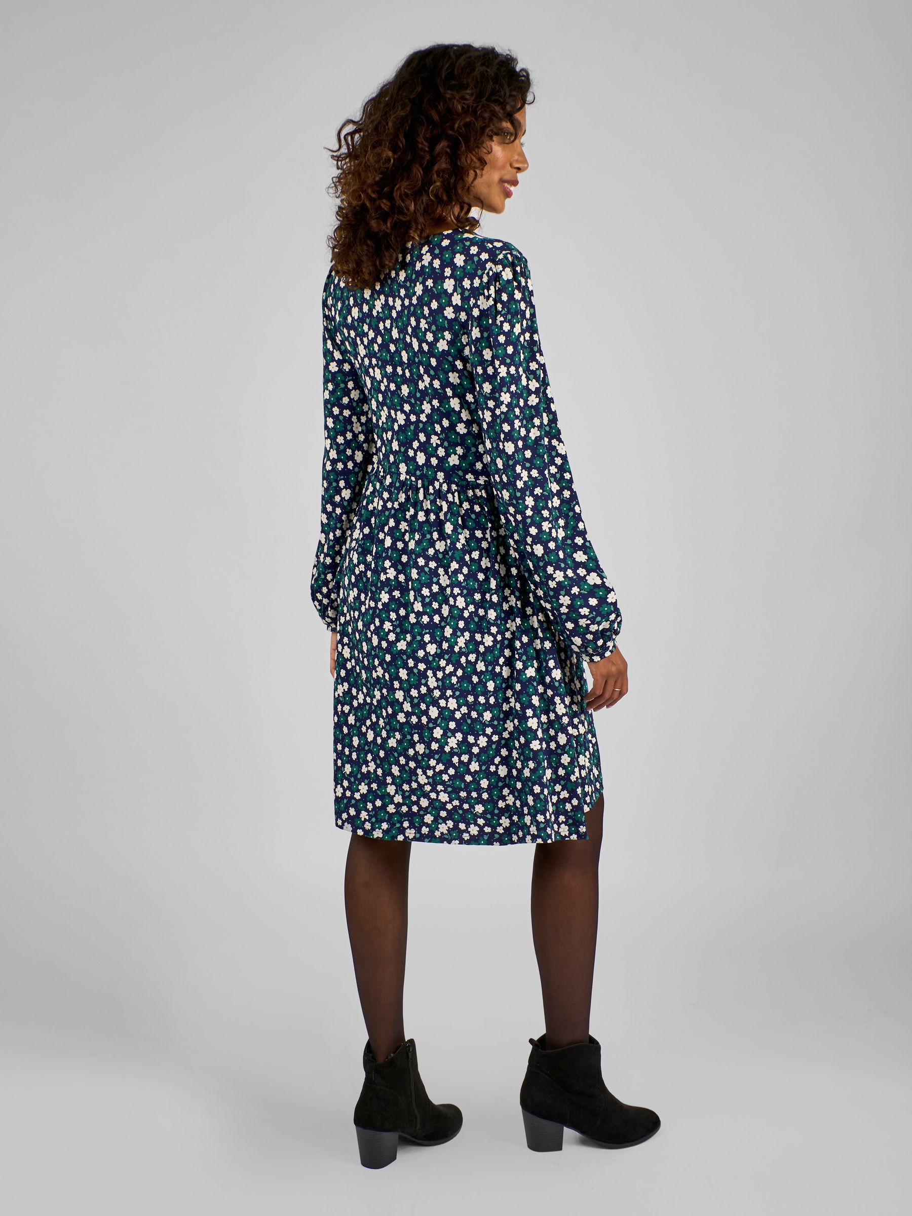 Navy Blue Green Dress - Image 2 of 4