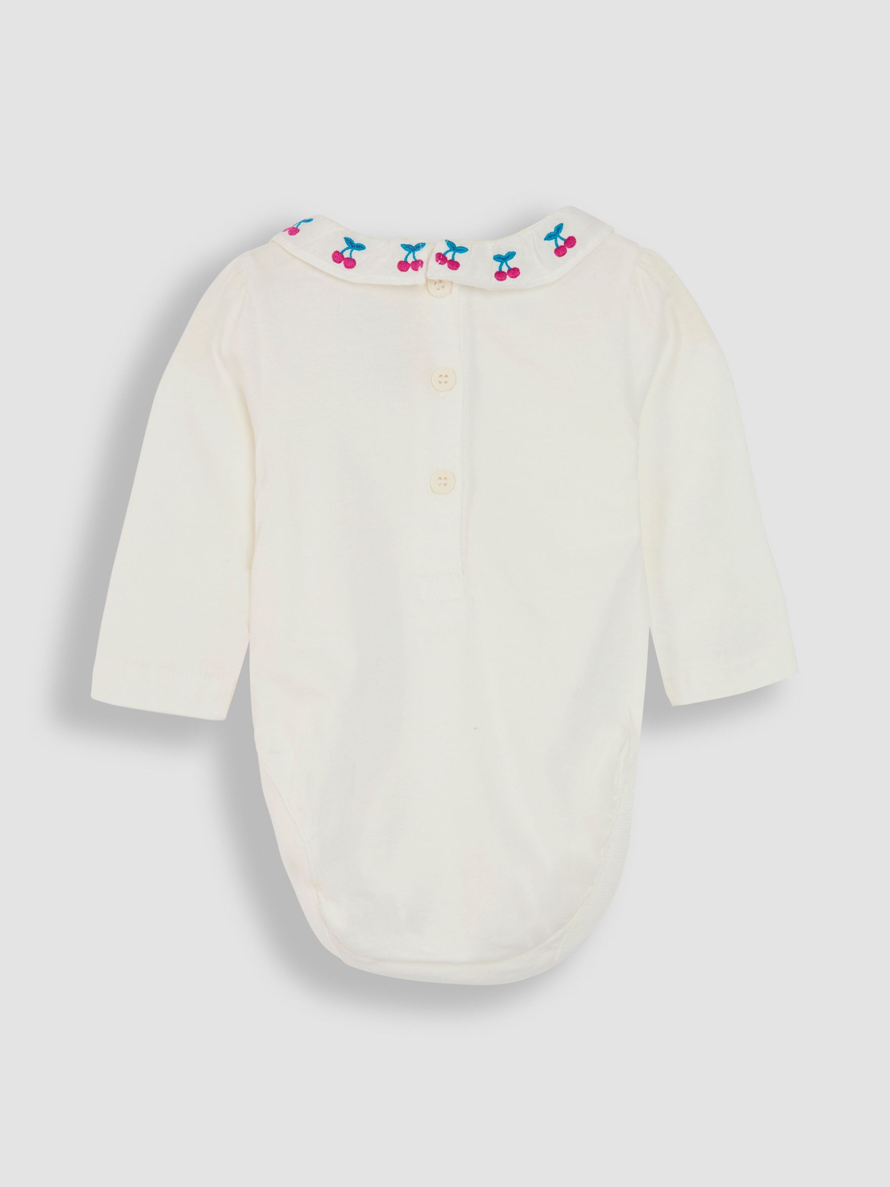 Cream Cherry Embroidered Frill Collar Body - Image 2 of 3