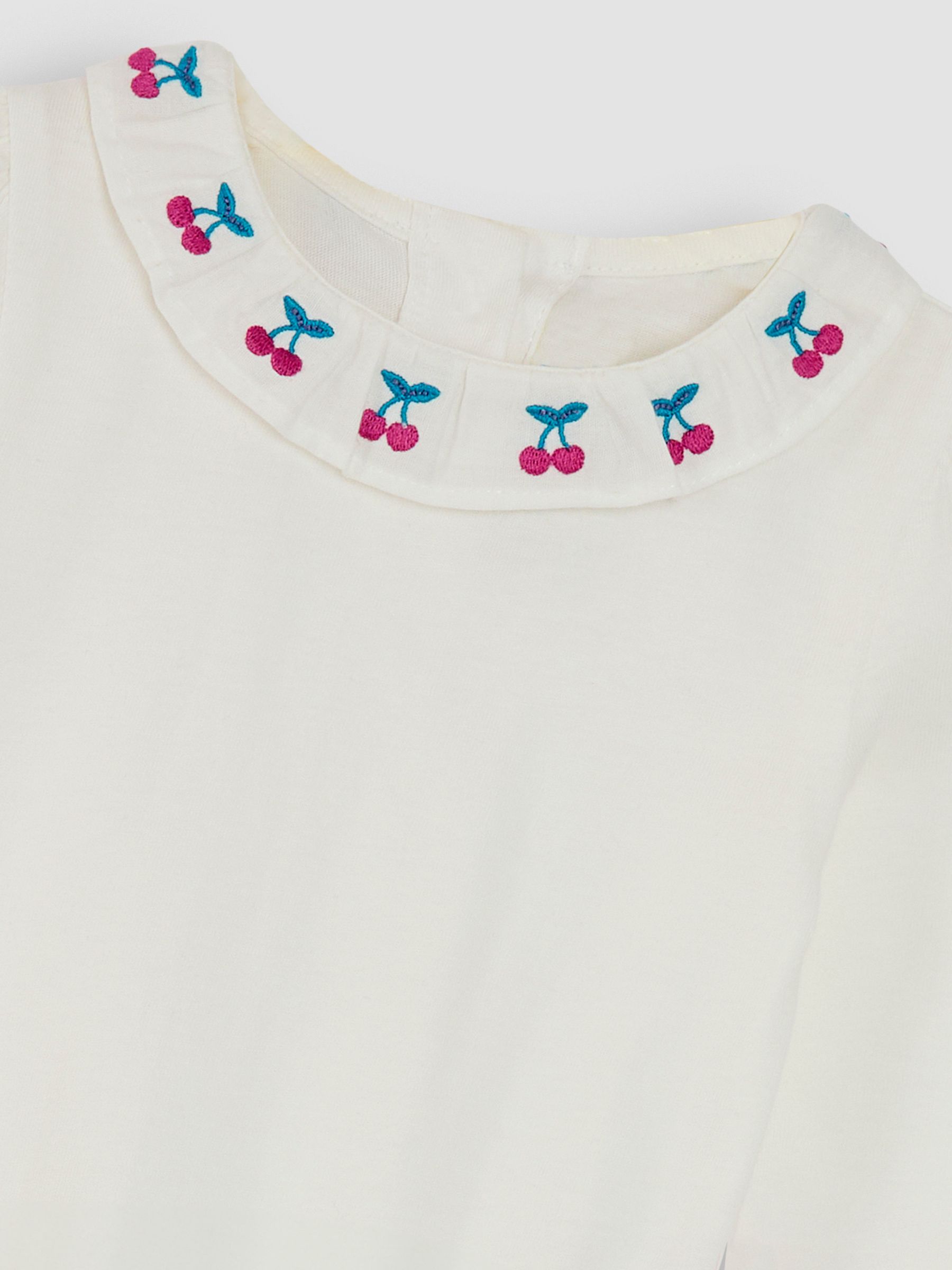 Cream Cherry Embroidered Frill Collar Body - Image 3 of 3