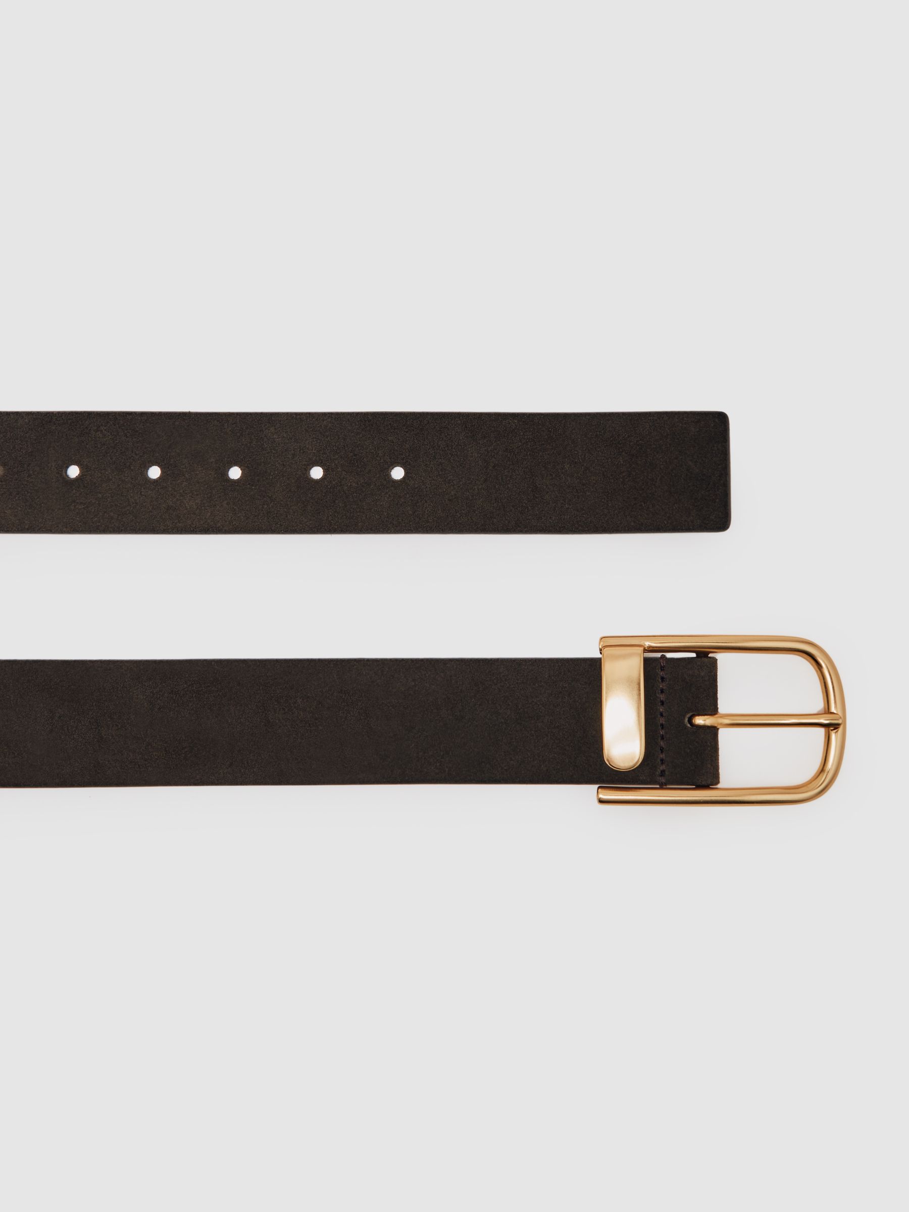Leather Half Keeper Belt in Chocolate - image 3