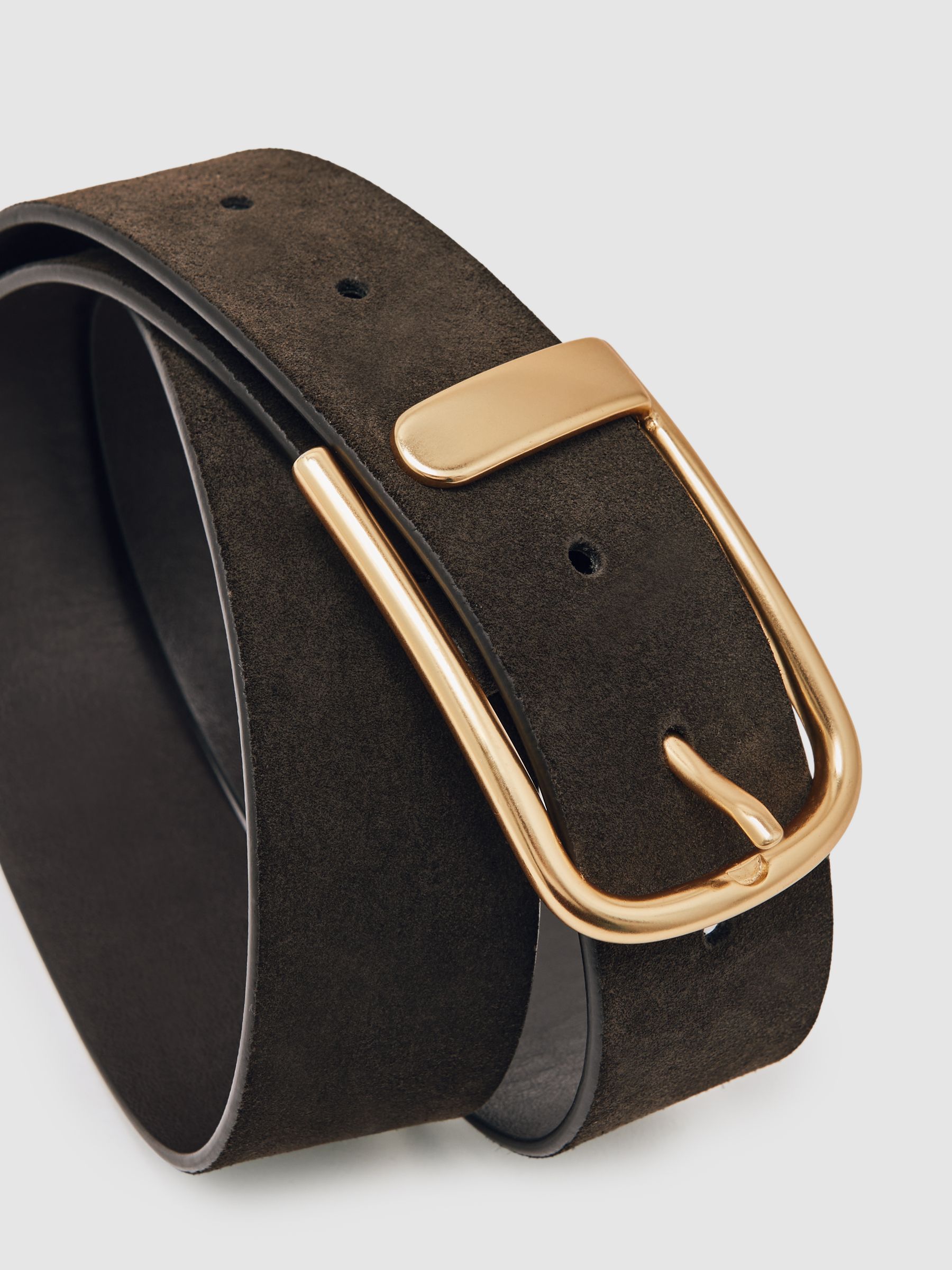 Leather Half Keeper Belt in Chocolate - image 2