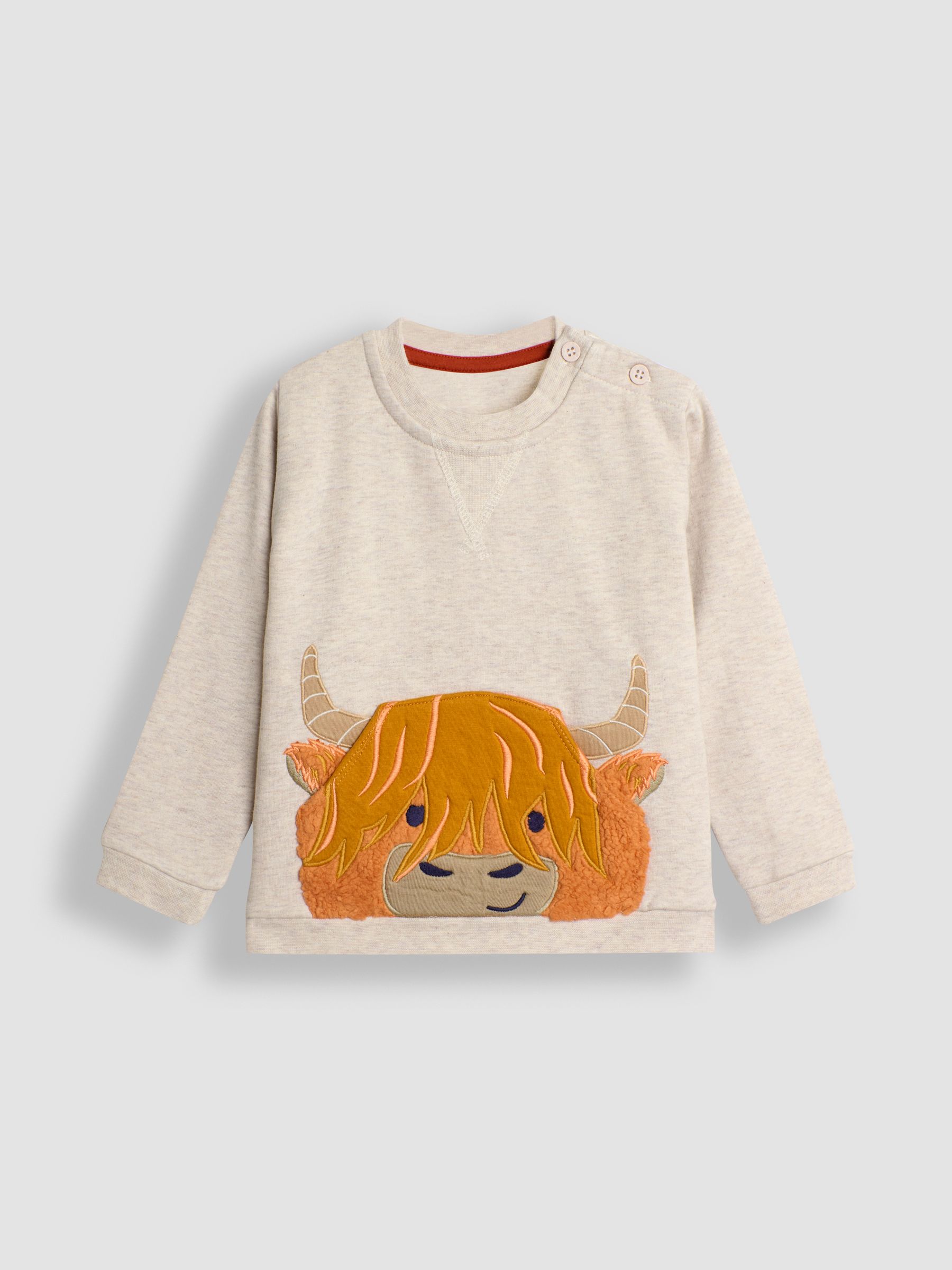 Ecru Highland Cow Appliqué Sweatshirt - Image 1 of 3