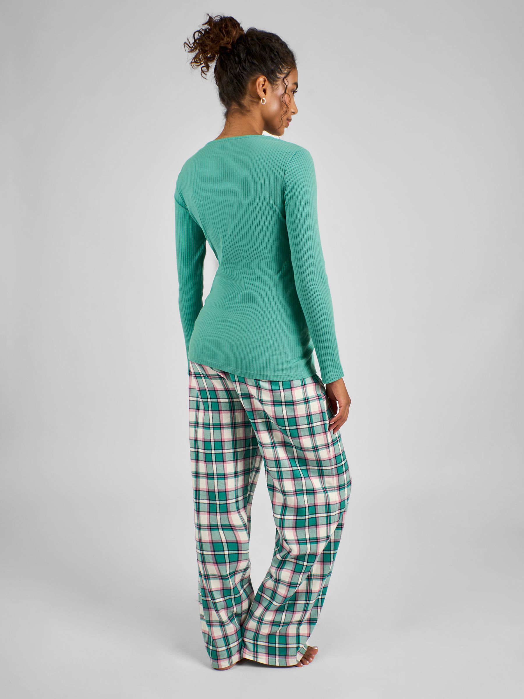 Sage Green Check Maternity And Nursing Pyjamas Set - Image 2 of 6