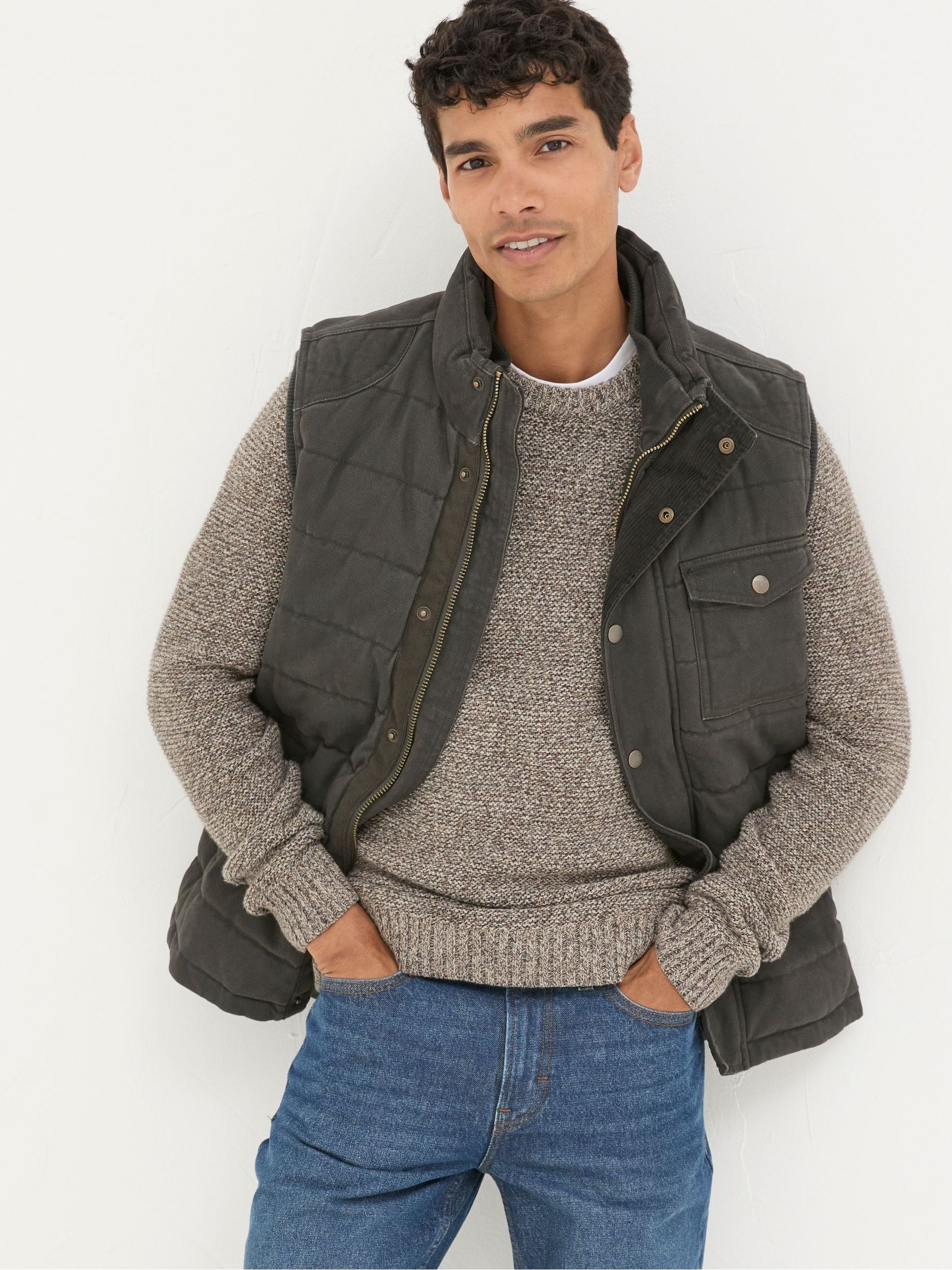 Wardley Brown Canvas Gilet - Image 1 of 6