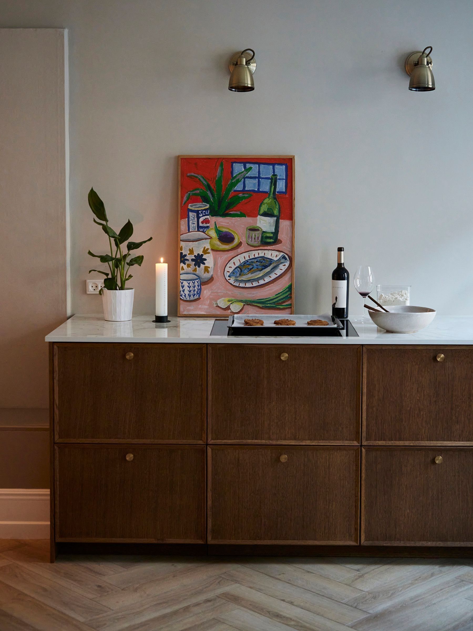 Paper Collective Multi Composition with Fish Framed Wall Art Print in Natural Oak Frame - Image 5 of 5
