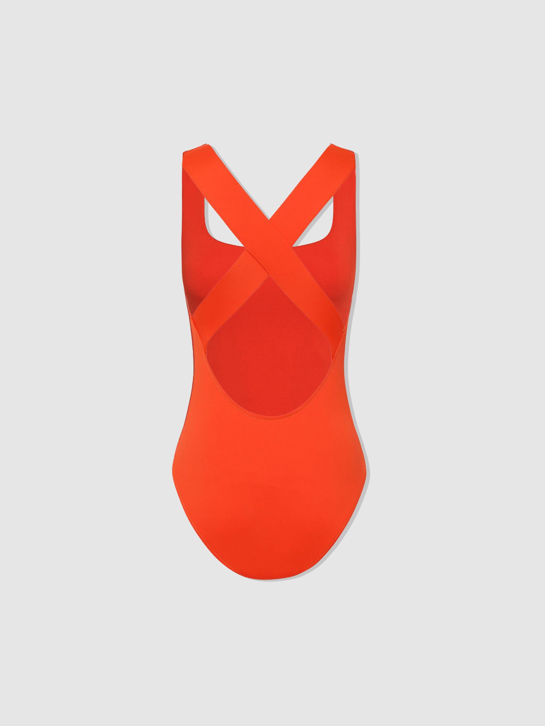 Bondi Born Square Neck Cross Back Swimsuit in Hot Orange - Image 2 of 2