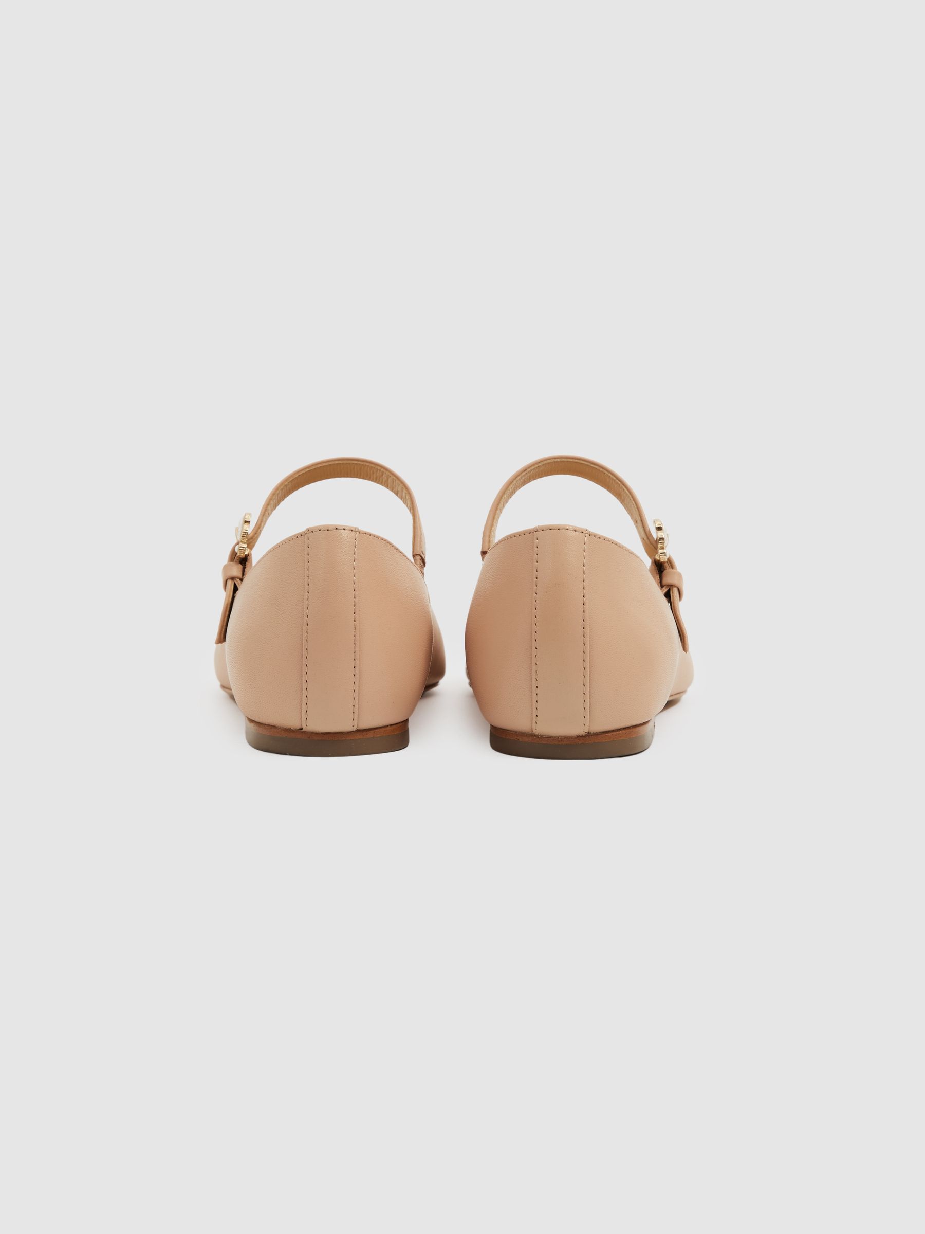 Camilla Elphick Taupe/Black Camilla Elphick Leather Pointed Flats - Image 3 of 4