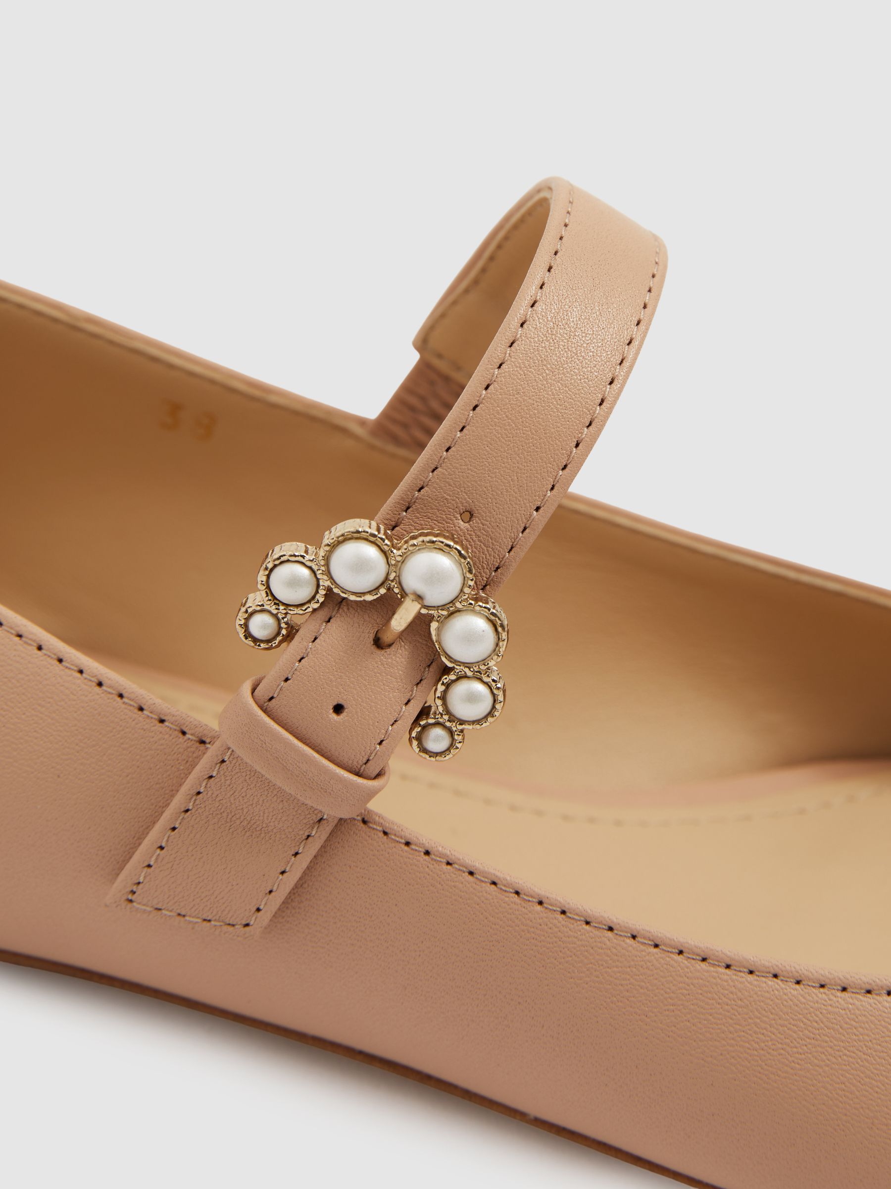Camilla Elphick Taupe/Black Camilla Elphick Leather Pointed Flats - Image 4 of 4