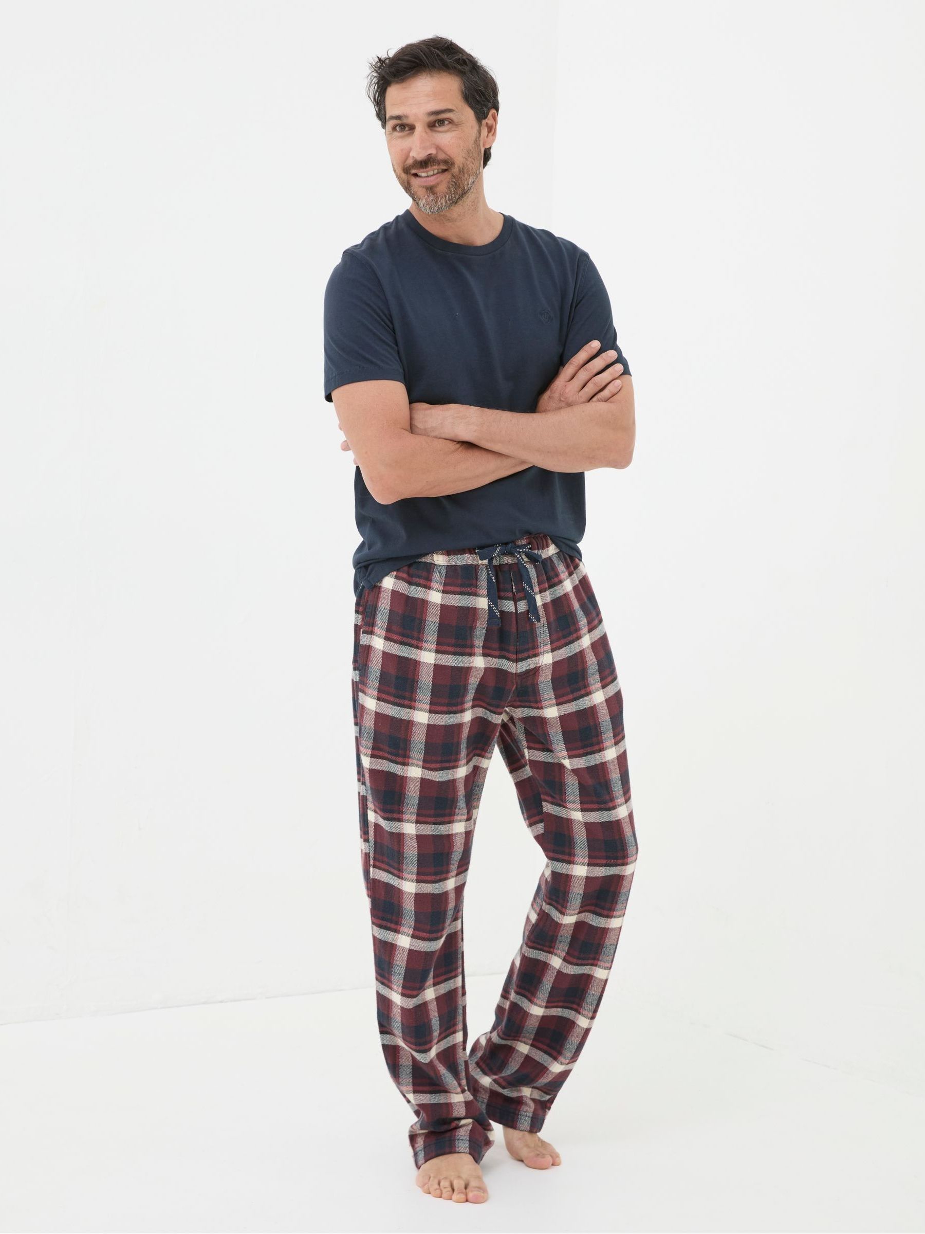 Ferring Plum Purple Check Pyjama Bottoms - Image 1 of 7