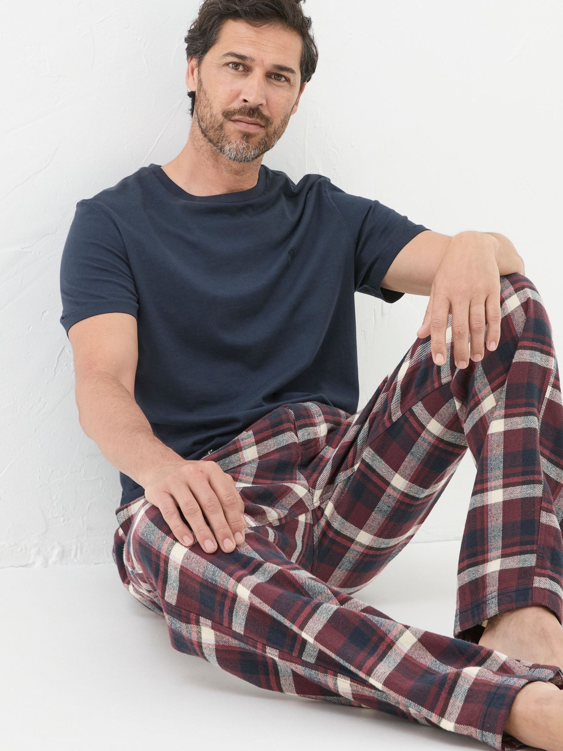 Ferring Plum Purple Check Pyjama Bottoms - Image 3 of 7