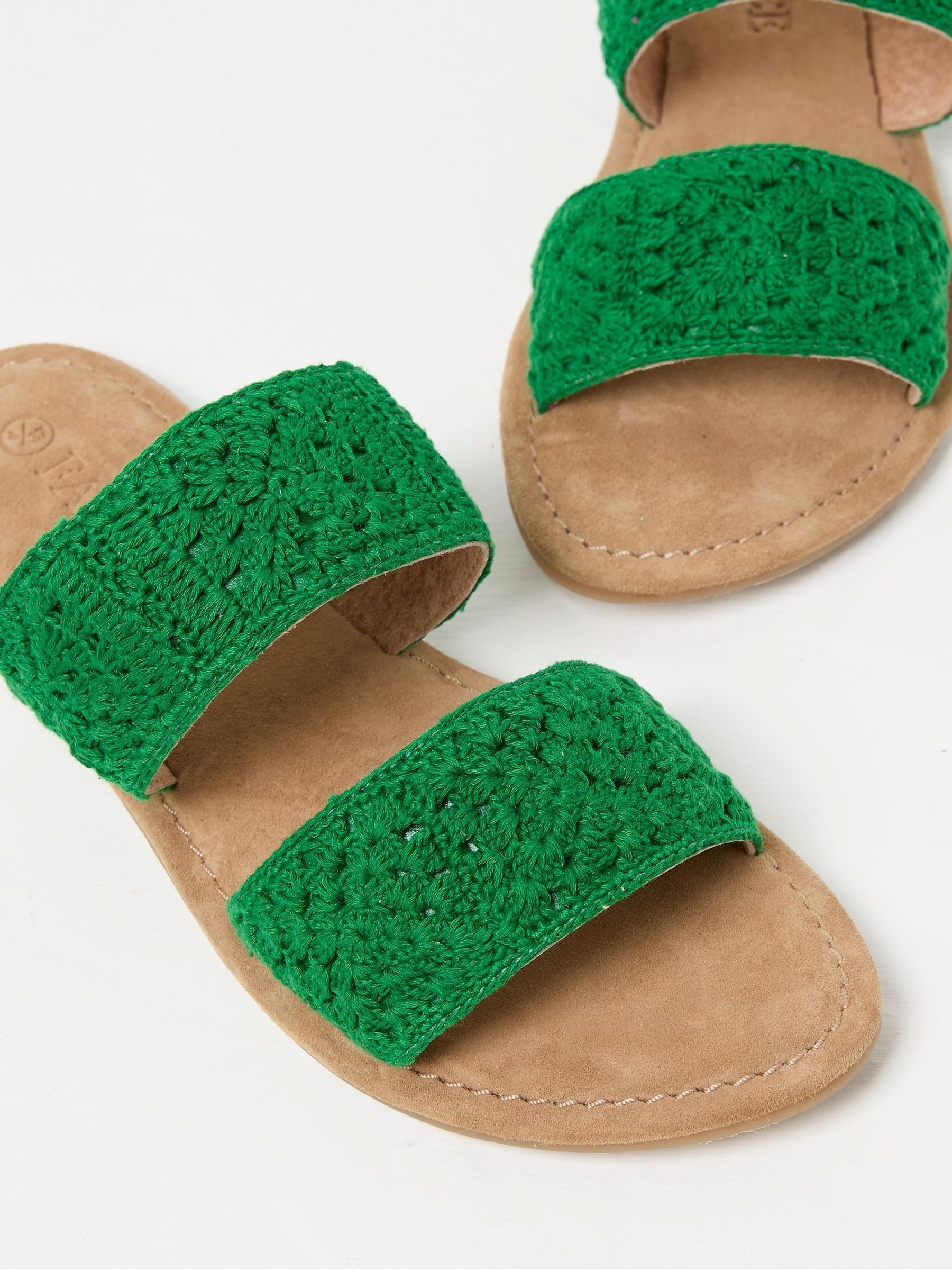 Penelope Green Crochet Sliders - Image 3 of 3