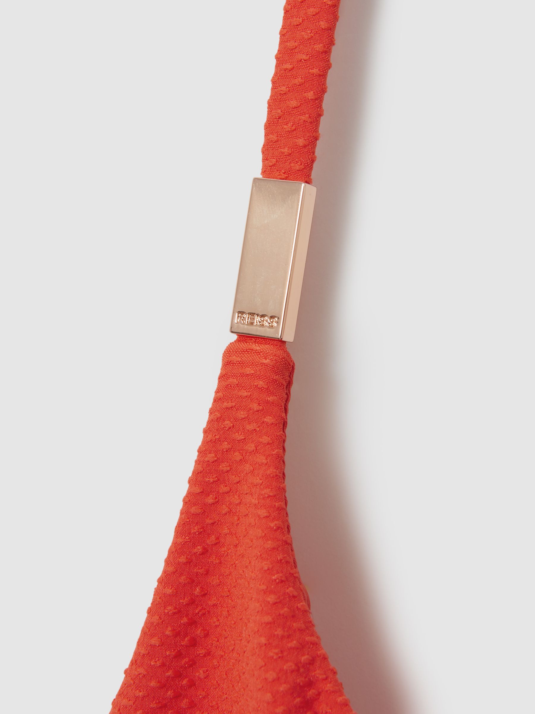 Textured Underwired Bikini Top in Orange - Image 5 of 5