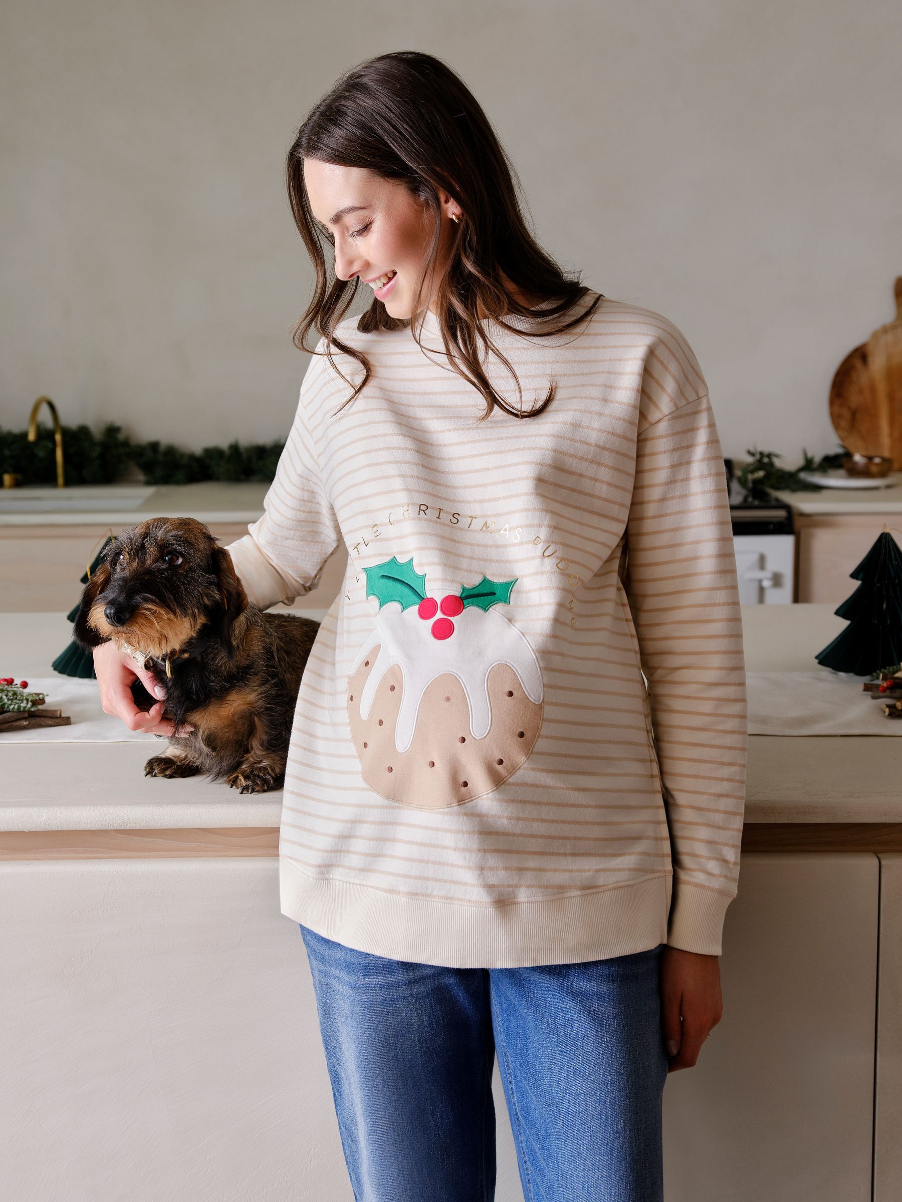 Stone Maternity Christmas Pudding Sweatshirt - Image 1 of 5
