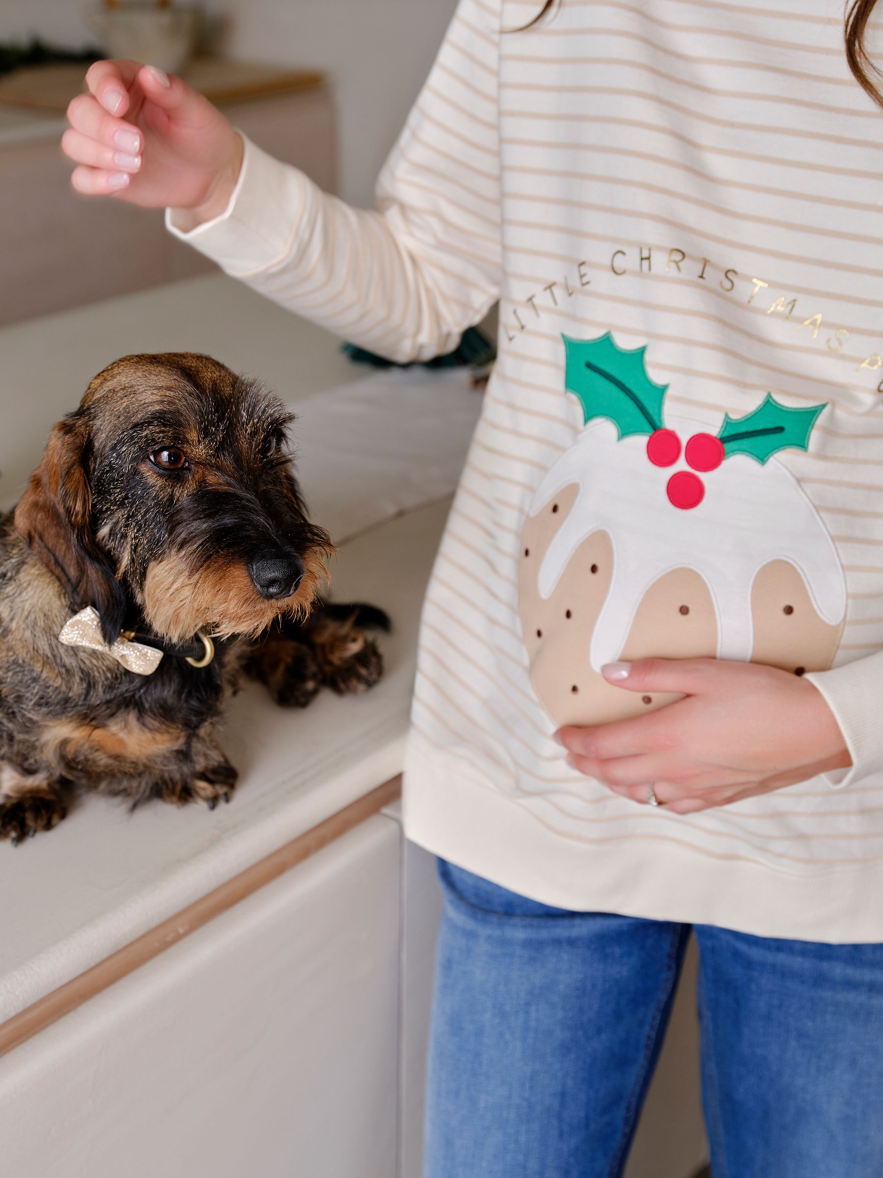 Stone Maternity Christmas Pudding Sweatshirt - Image 2 of 5