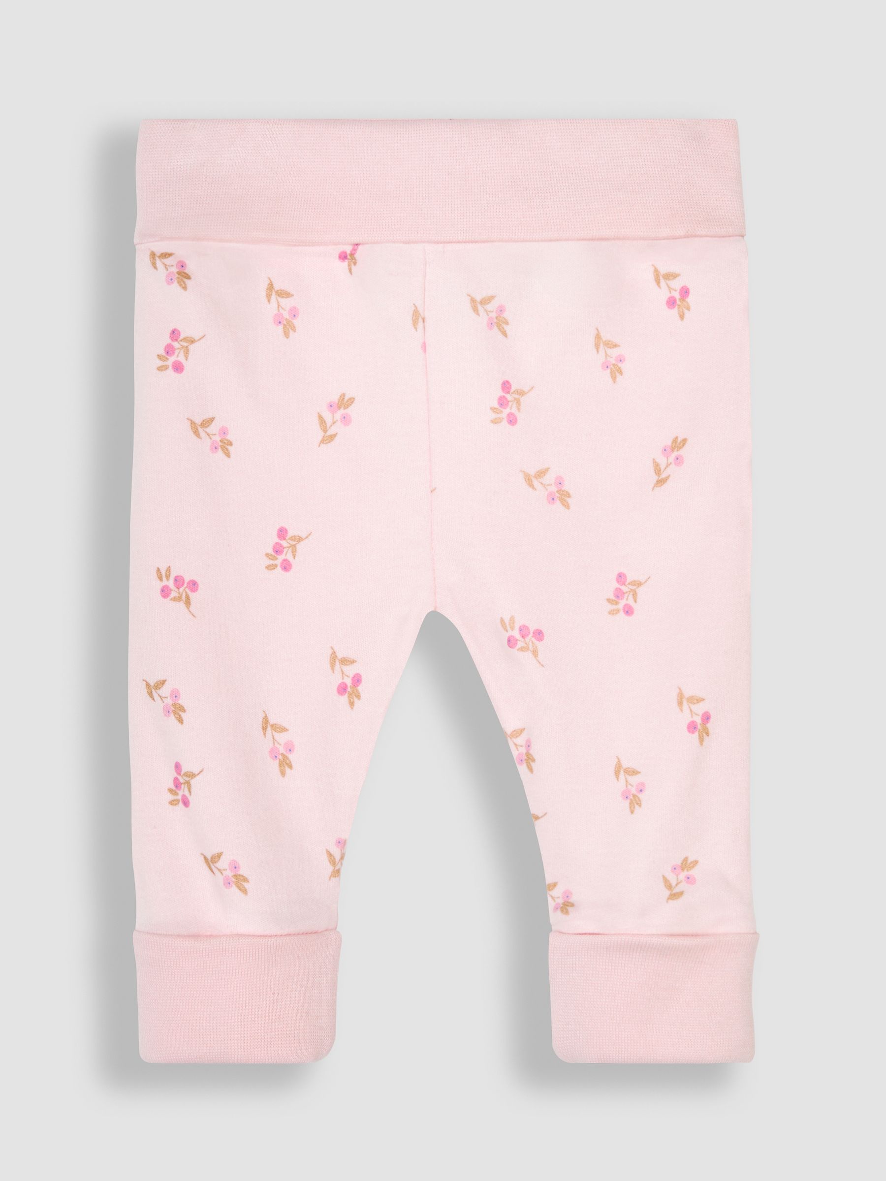 Pink 3-Piece Rib Body, Floral Trousers & Hat Set - Image 3 of 7