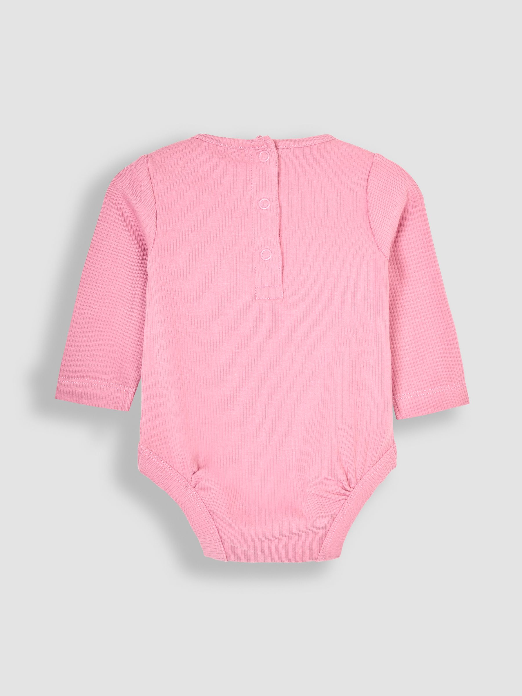 Pink 3-Piece Rib Body, Floral Trousers & Hat Set - Image 4 of 7
