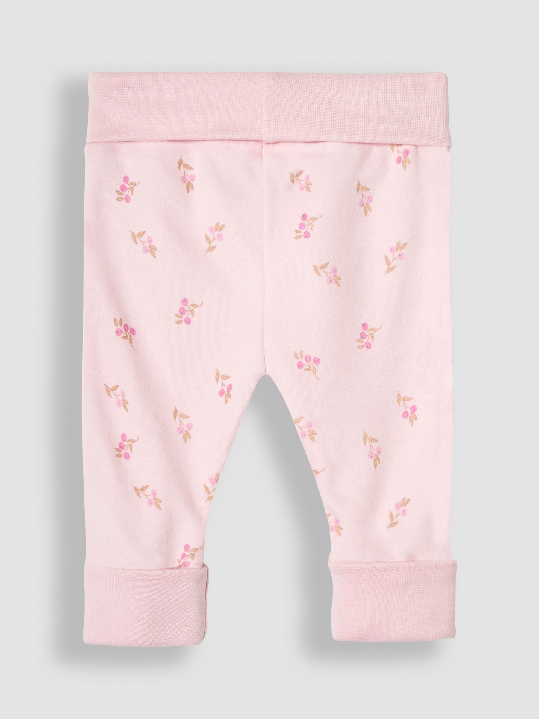 Pink 3-Piece Rib Body, Floral Trousers & Hat Set - Image 5 of 7