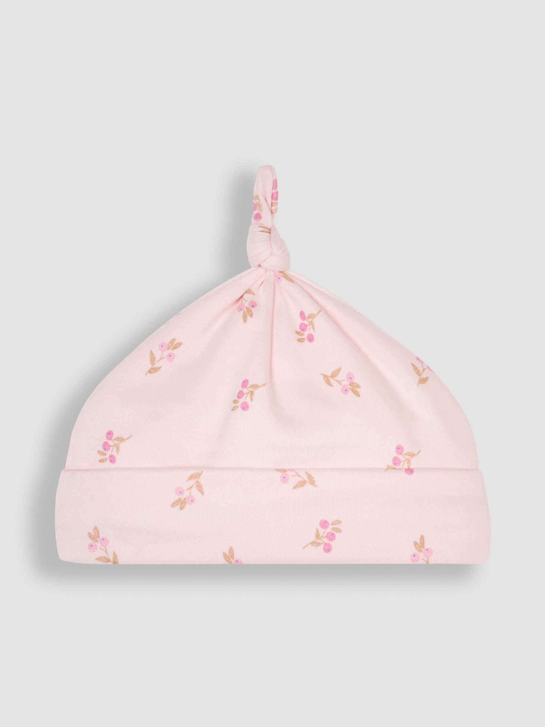 Pink 3-Piece Rib Body, Floral Trousers & Hat Set - Image 6 of 7