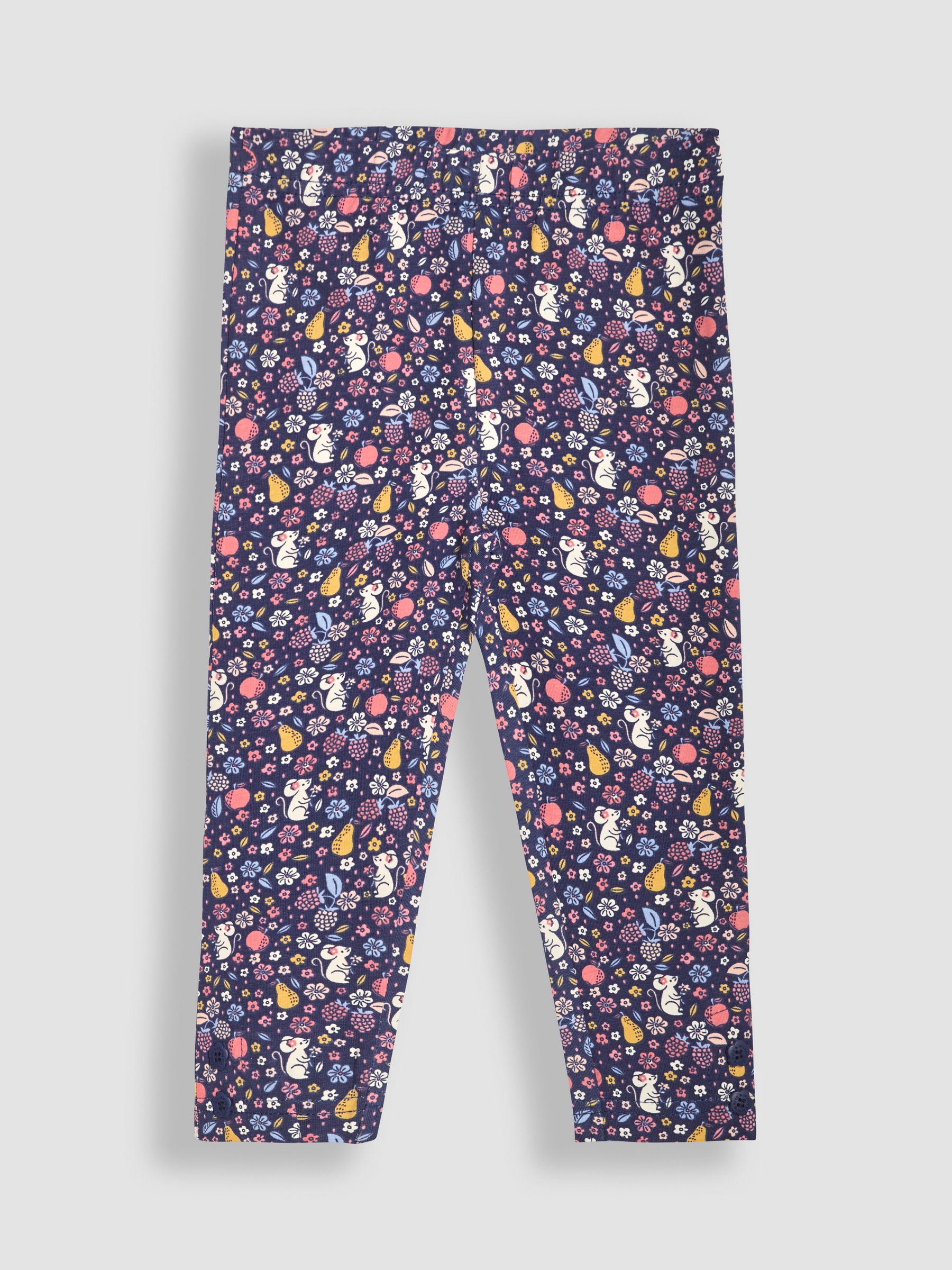 Raspberry Pink Mouse & Fruit Floral 2-Pack Autumn Ditsy Floral Leggings - Image 4 of 9