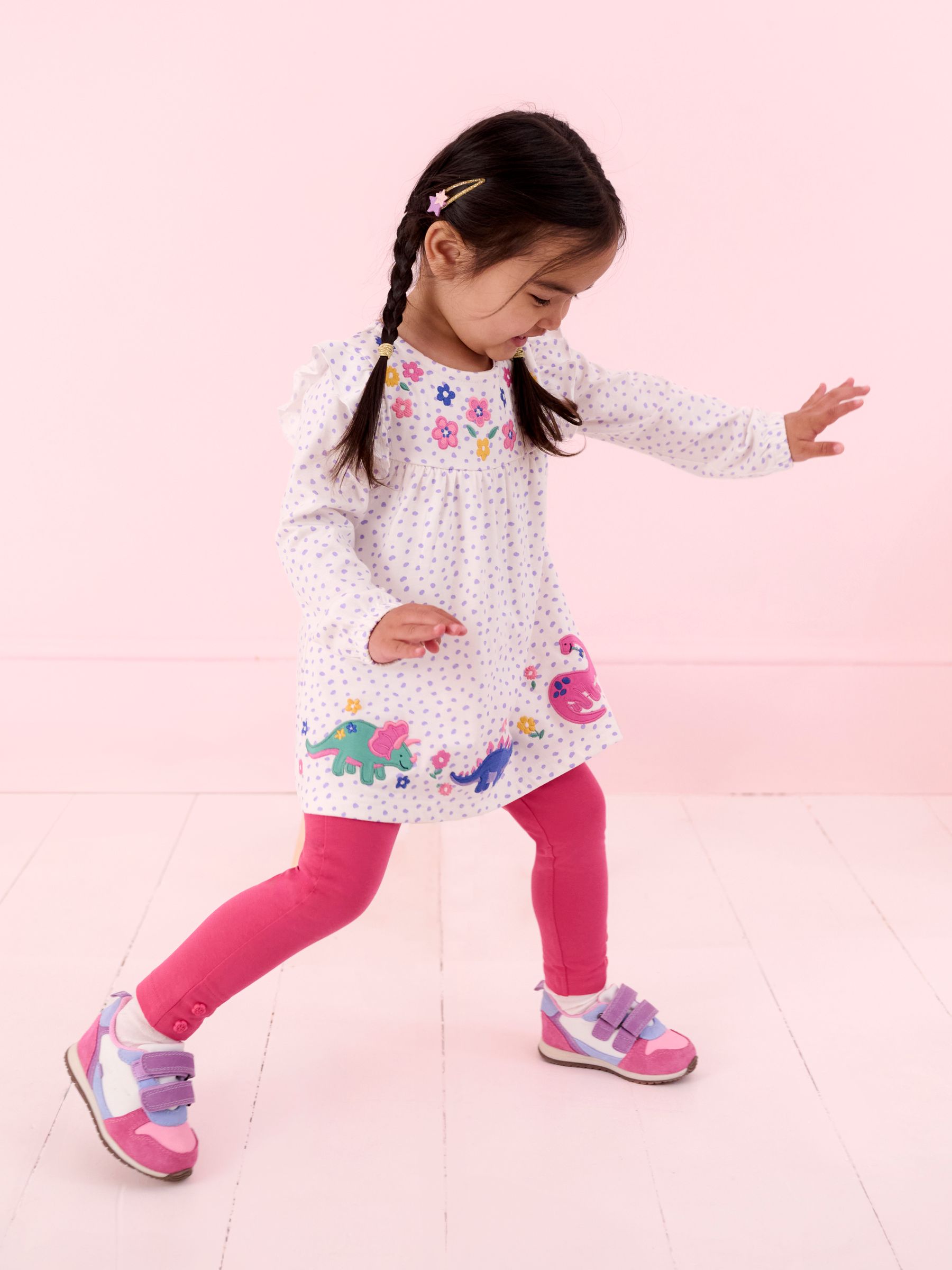 Raspberry Pink Mouse & Fruit Floral 2-Pack Autumn Ditsy Floral Leggings - Image 9 of 9