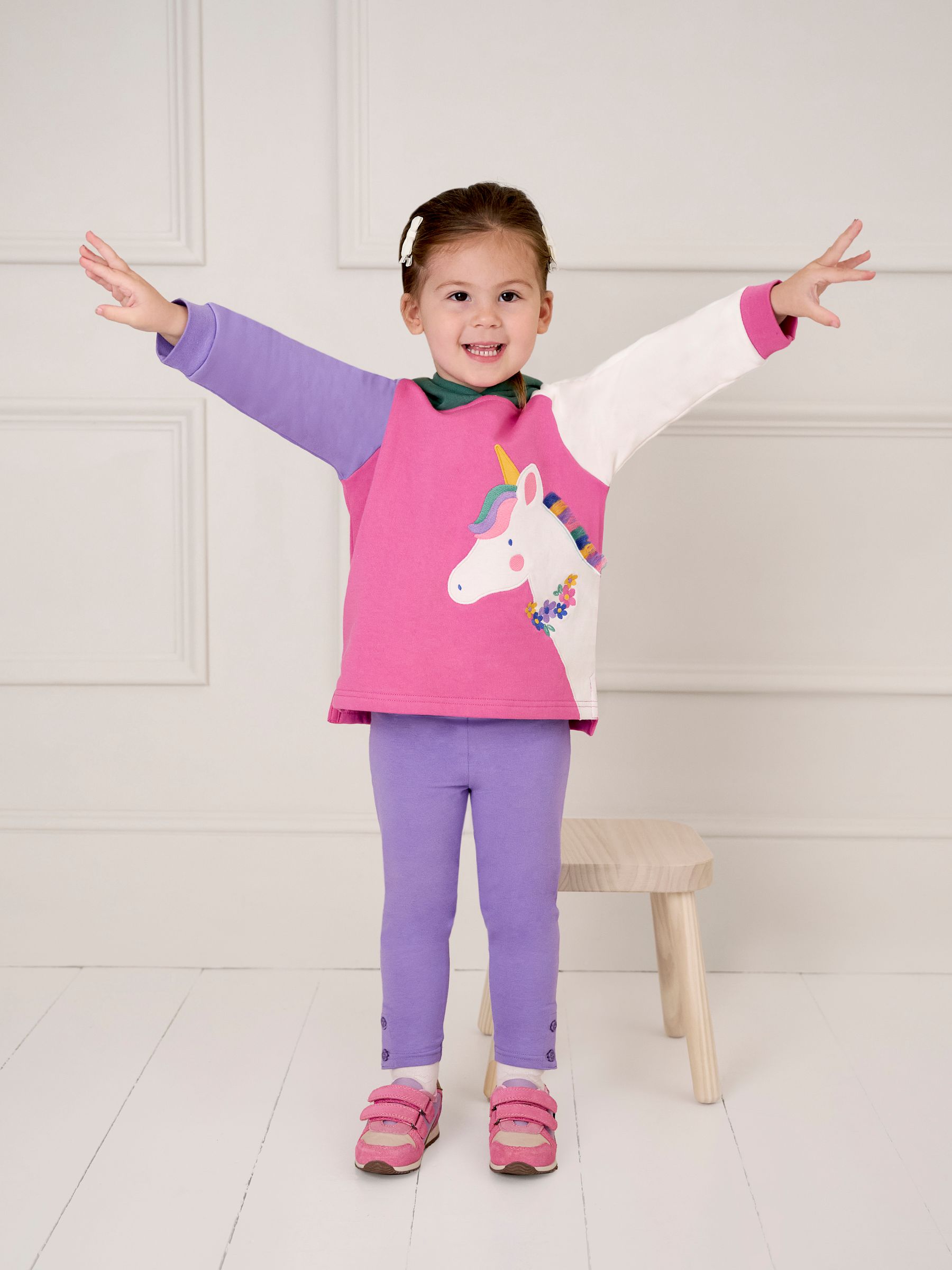 Pink Unicorn Applique Novelty Hoodie And Leggings Set - Image 1 of 9