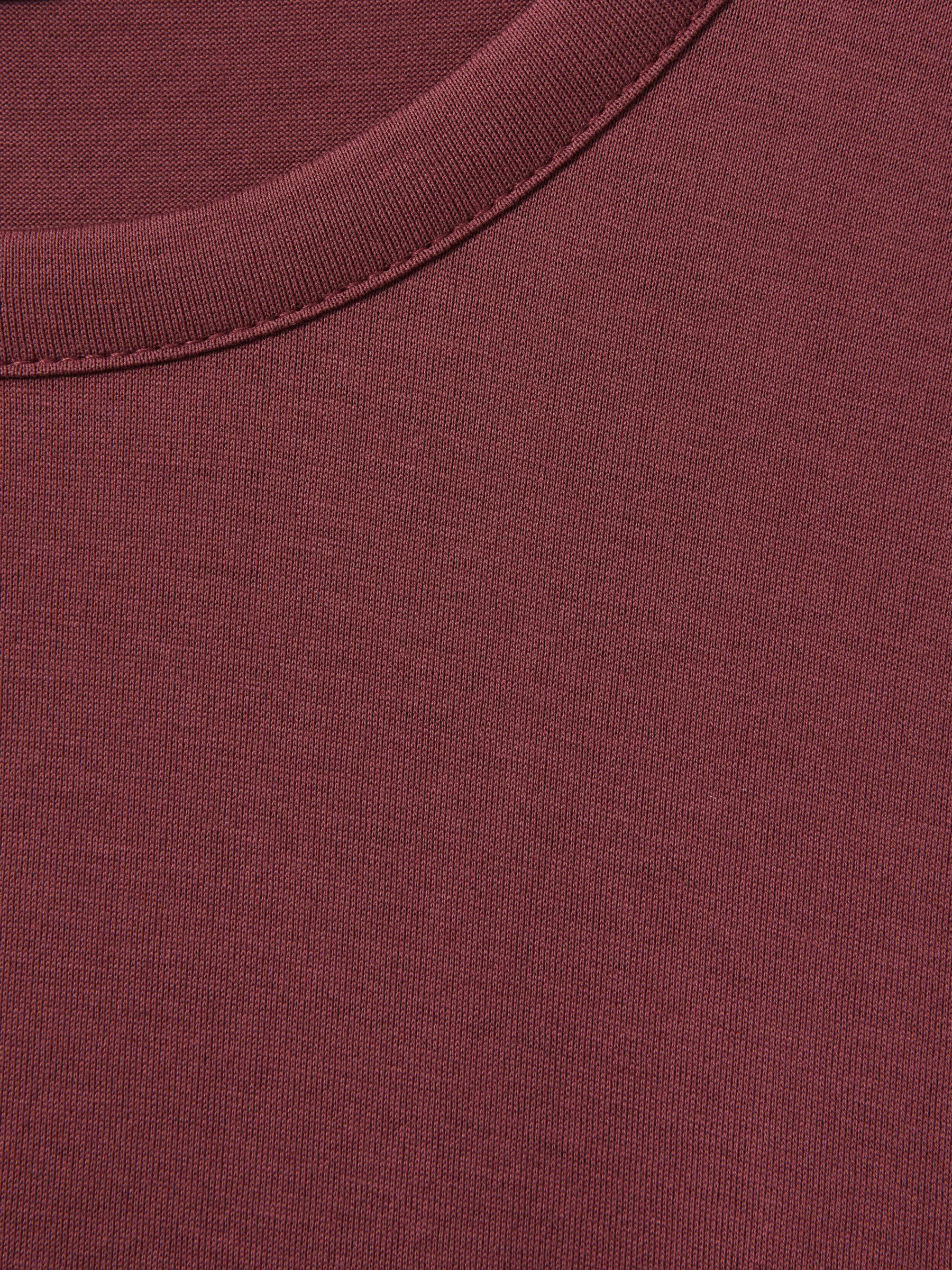 Mercerised Cotton Crew Neck T-Shirt in Old Rose - Image 6 of 6