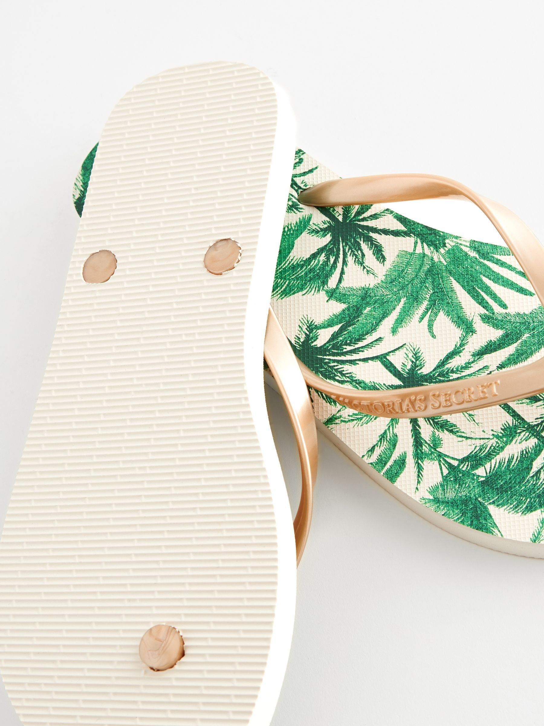 White Tropical Palm Logo Flip Flops - Image 4 of 5
