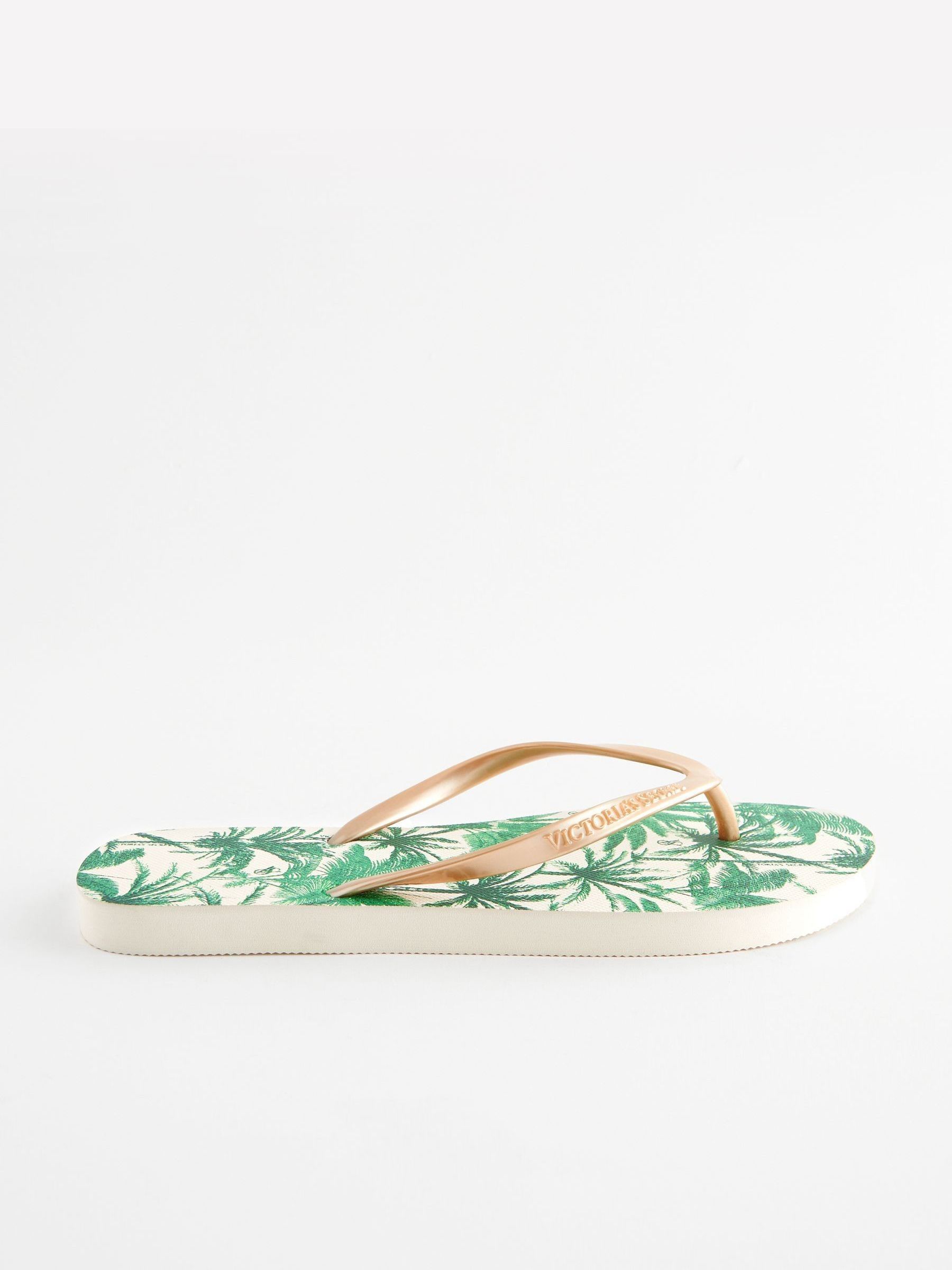 White Tropical Palm Logo Flip Flops - Image 5 of 5